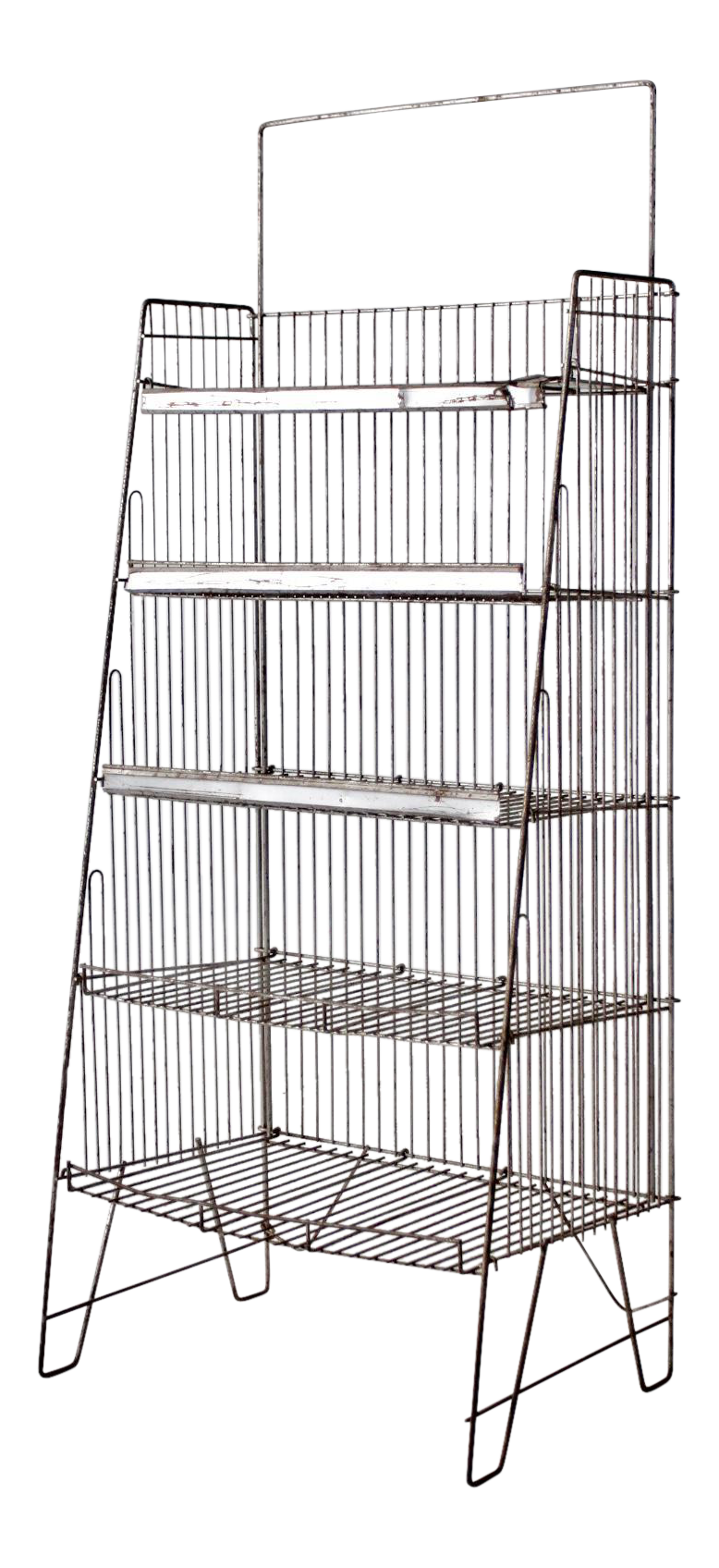 Vintage Metal Store Display Shelf Rack Chairish