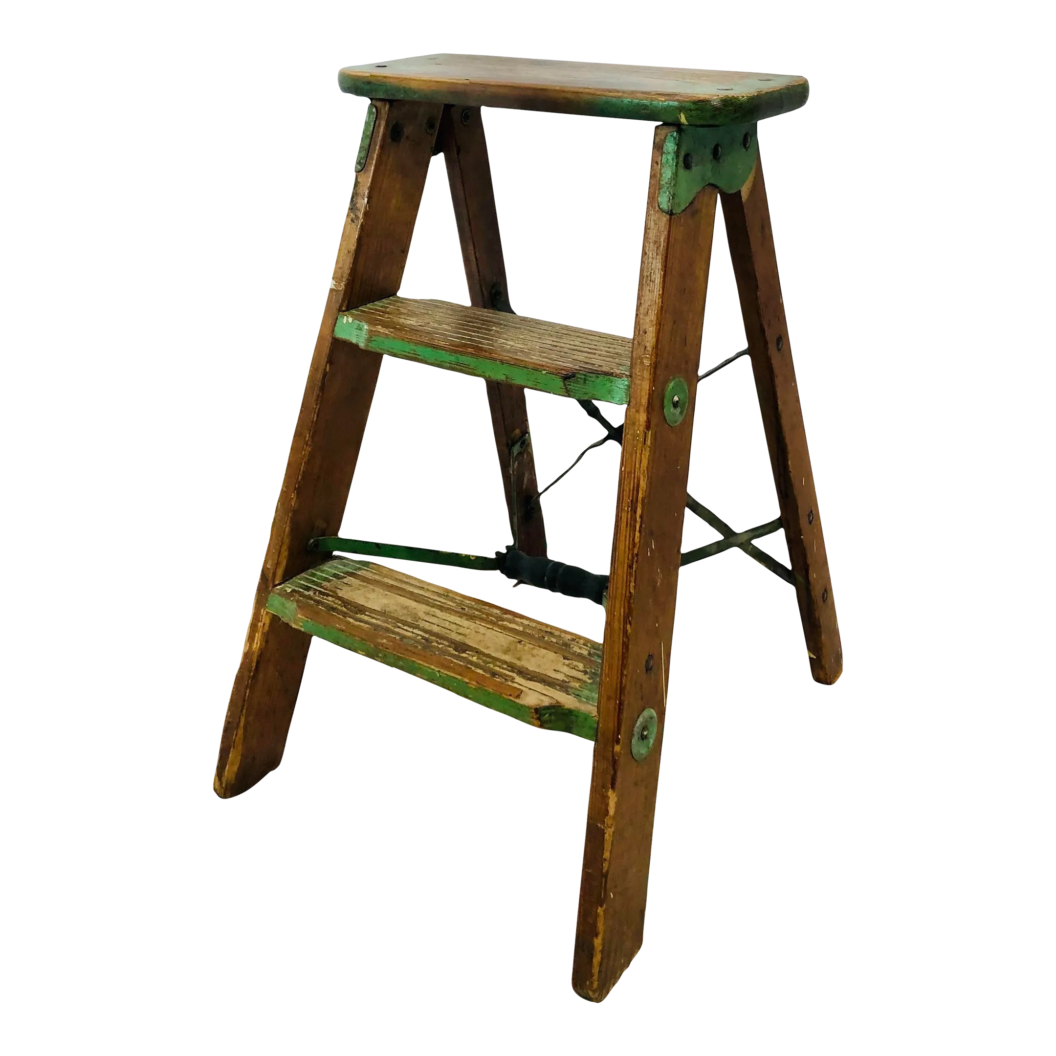 Early 20th Century Antique Wooden Step Stool Table