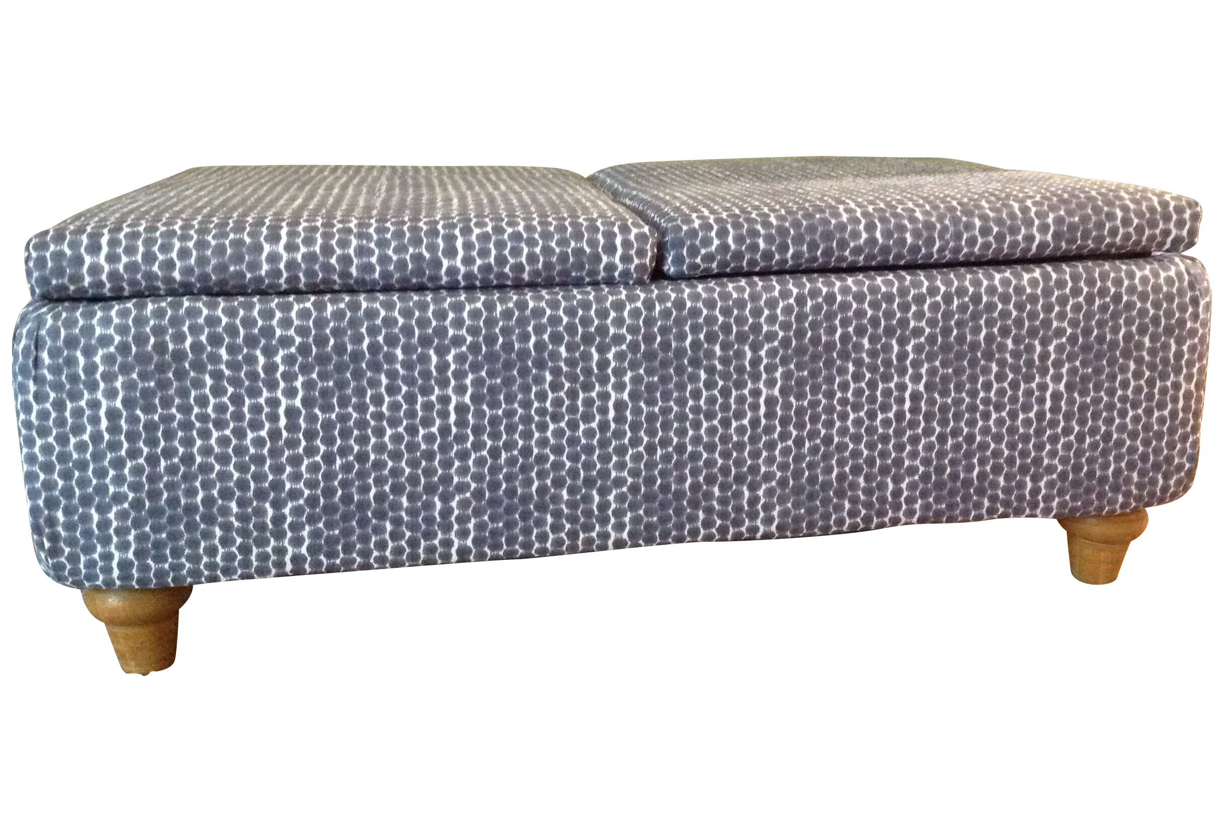 Navy Ikat Storage Ottoman Chairish