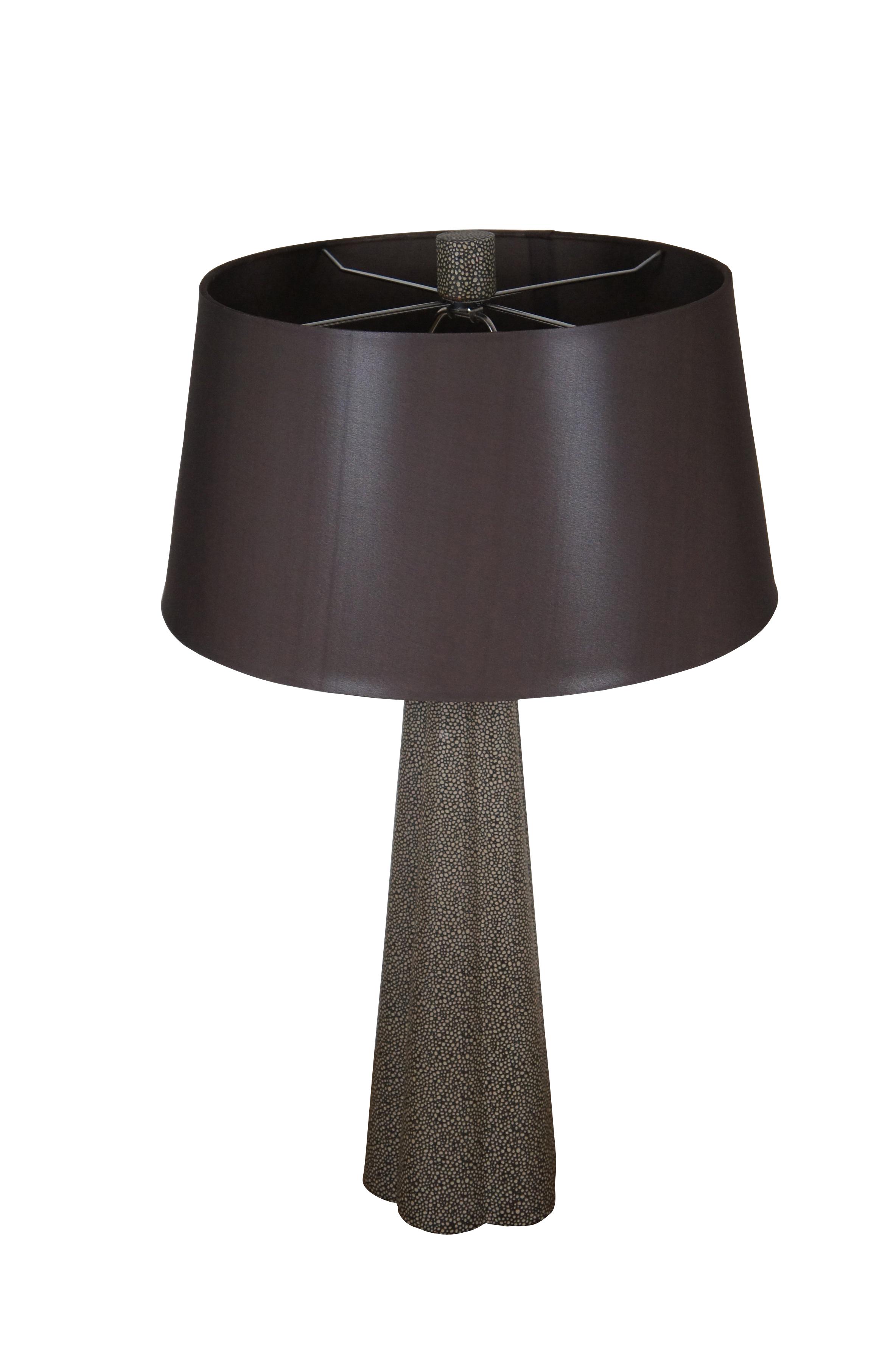 Vintage Tanner Kenzie Modern Pebbled Faux Leather Table Lamp