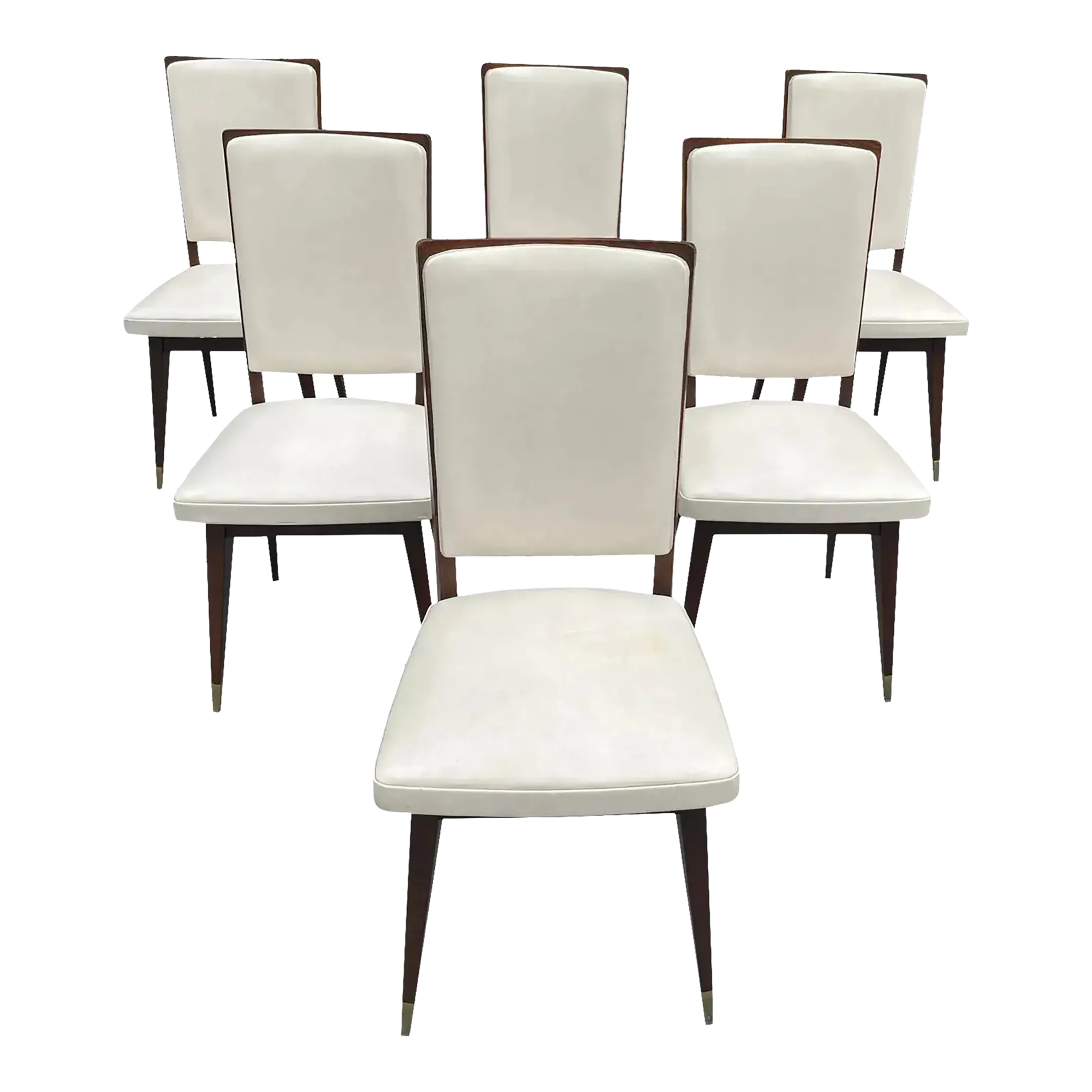 1950s French MidCentury Modern Dining Chairs Set of 6 Chairish