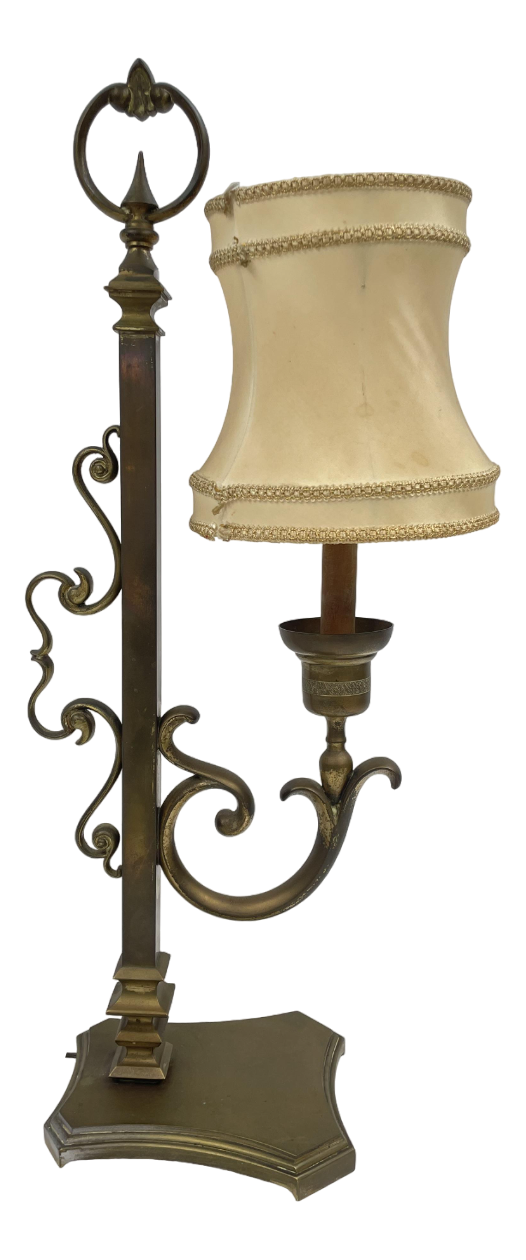 Bronze & Fabric Lamp, 1940s