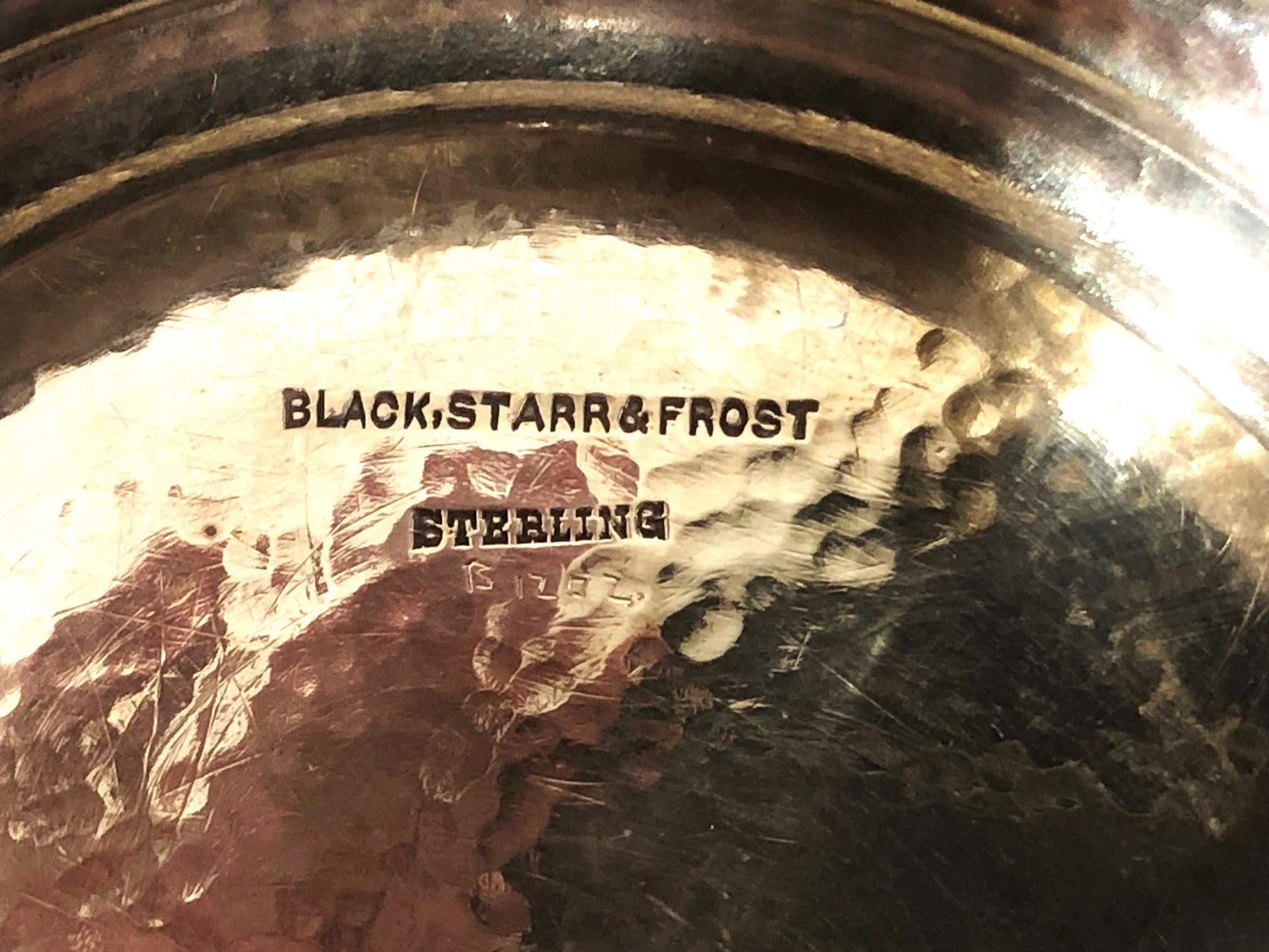 1900年頃 米国アンティーク 純銀製ティーキャディー 118g Black Starr Frost Black, Starr & Frost, American Art Nouveau Sterling Silver