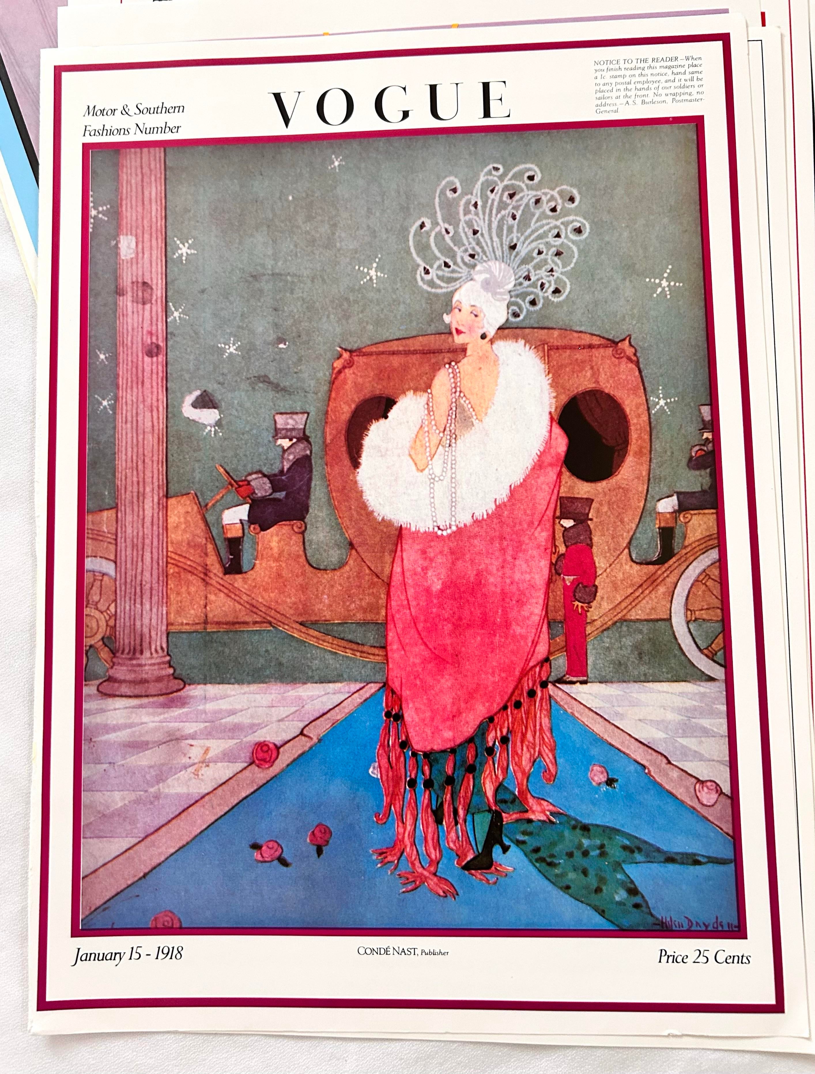 1970s Vintage Vogue Cover Art Prints - A Large Set of 11