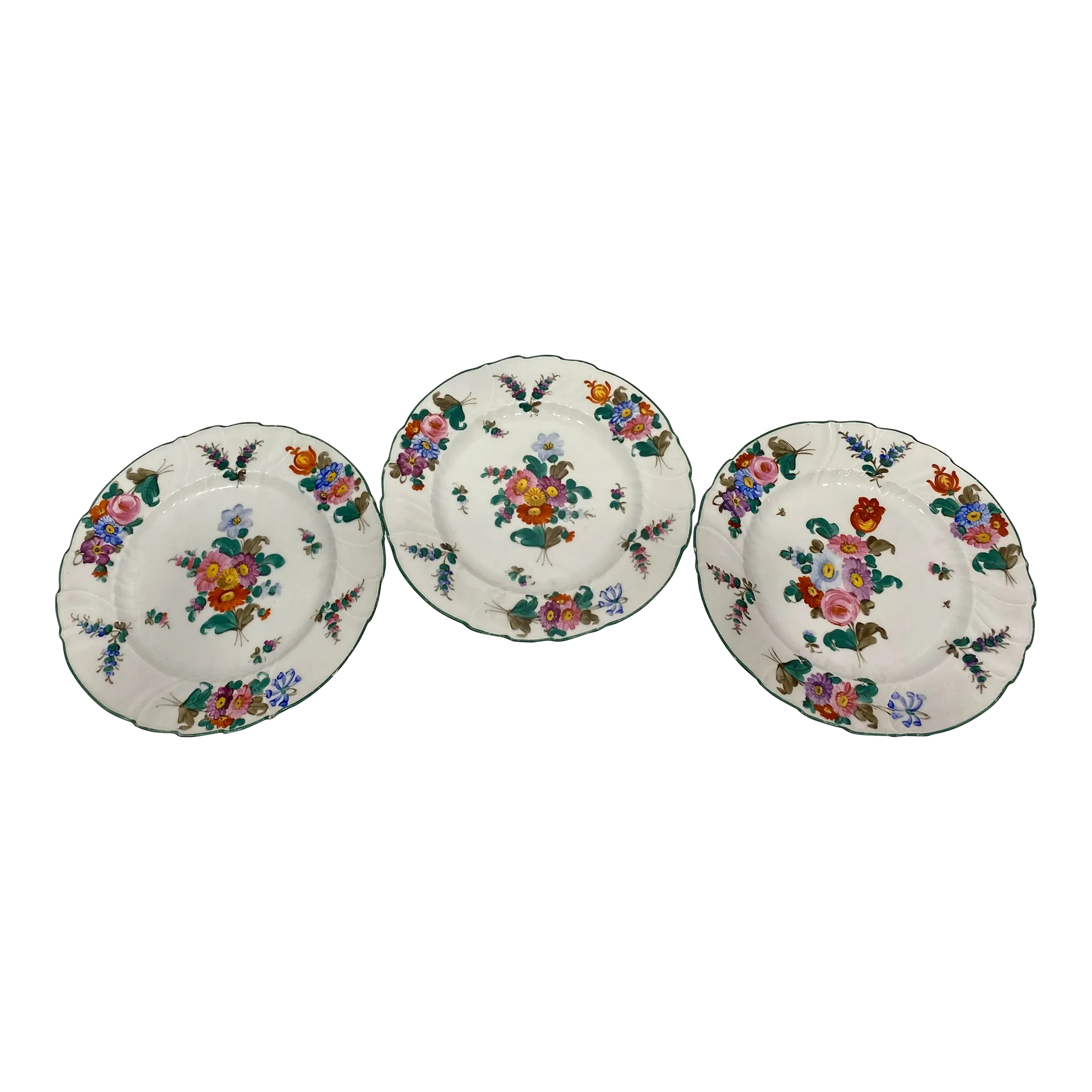 Early 1900’s Hand Painted Salad or Dessert Plates, Set of 3 Chairish