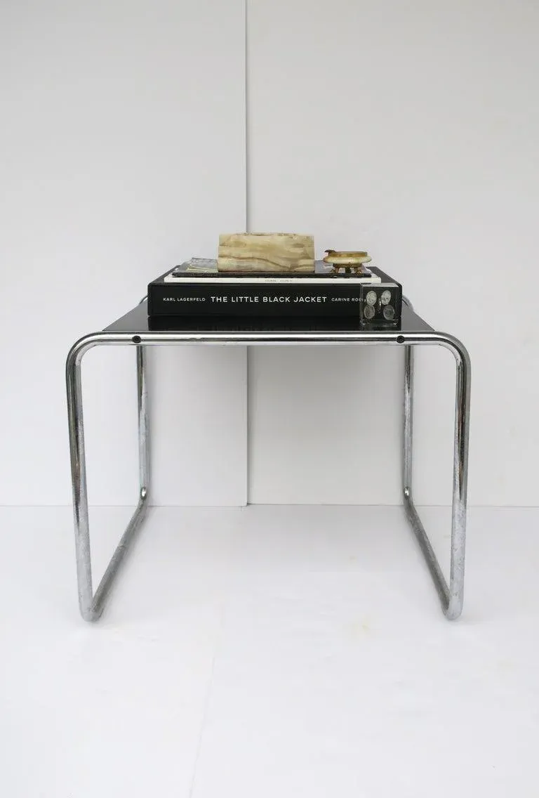 Marcel Breuer Black Laccio Side End Table Knoll Studio
