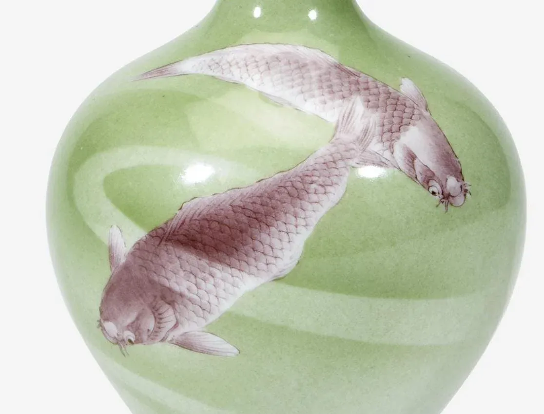 Antique Japanese Ceramic Vase Makuzu Kozan Meiji PeriodElisabetta Female Head