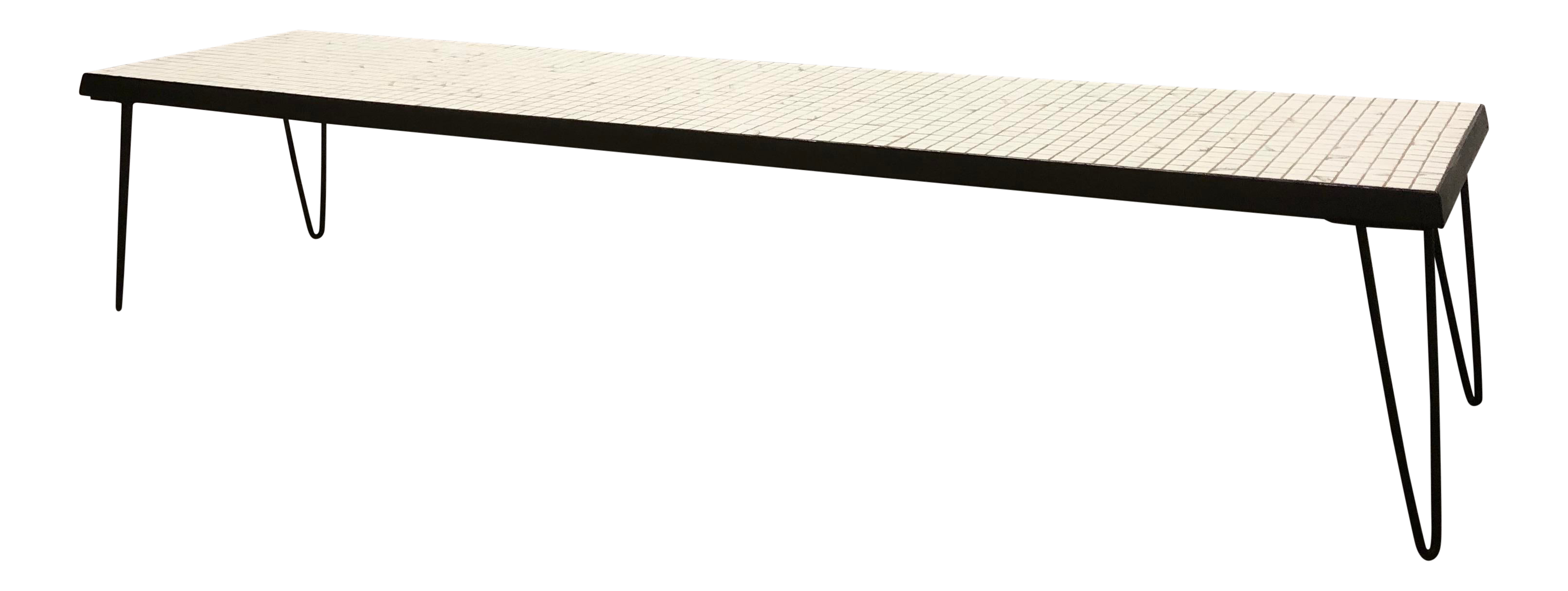 MidCentury Black & White Tile Mosaic Coffee Table Circa 1960s Chairish