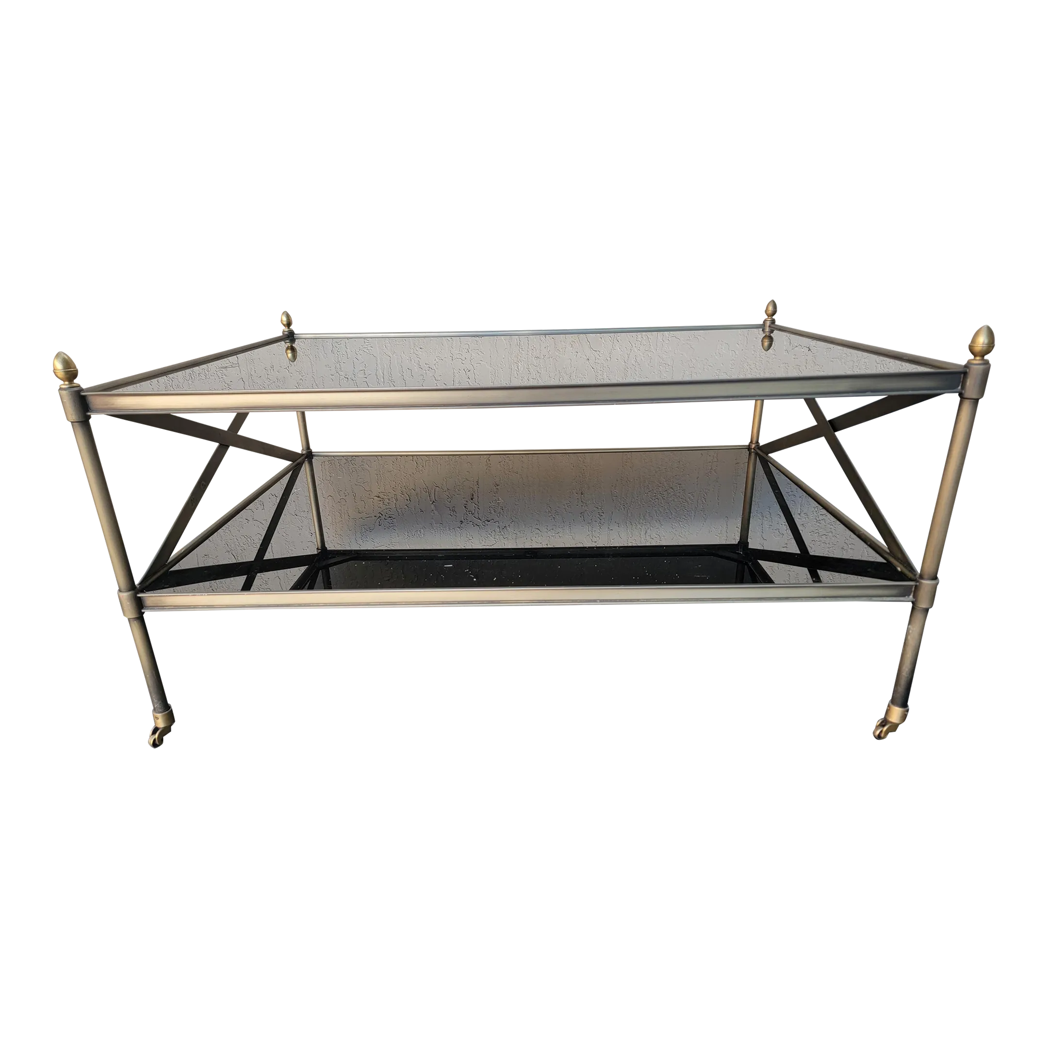 Neoclassic Style Metal and Glass Coffee Table Chairish