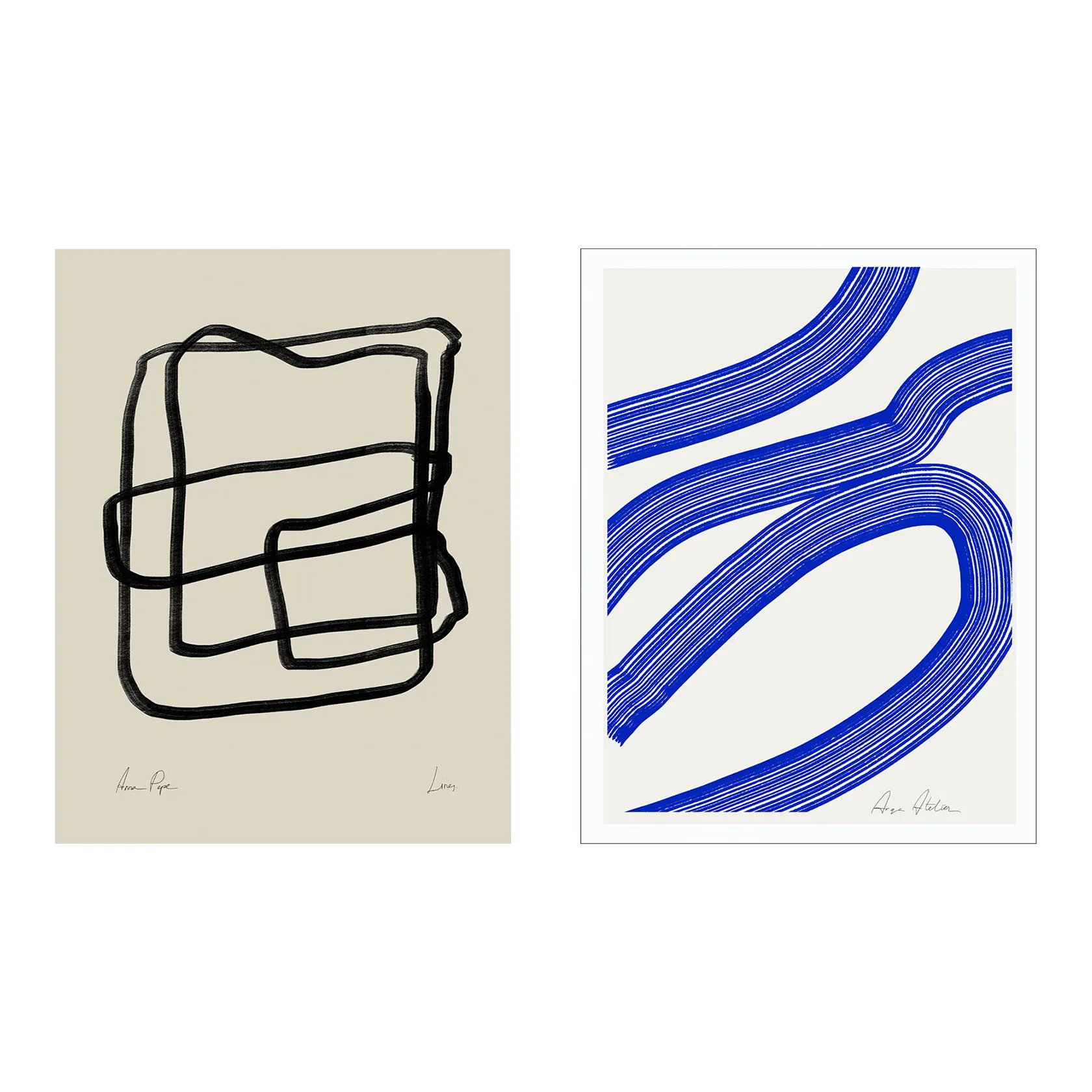 Contemporary Minimalist Abstract Giclee Prints Set of Two Chairish