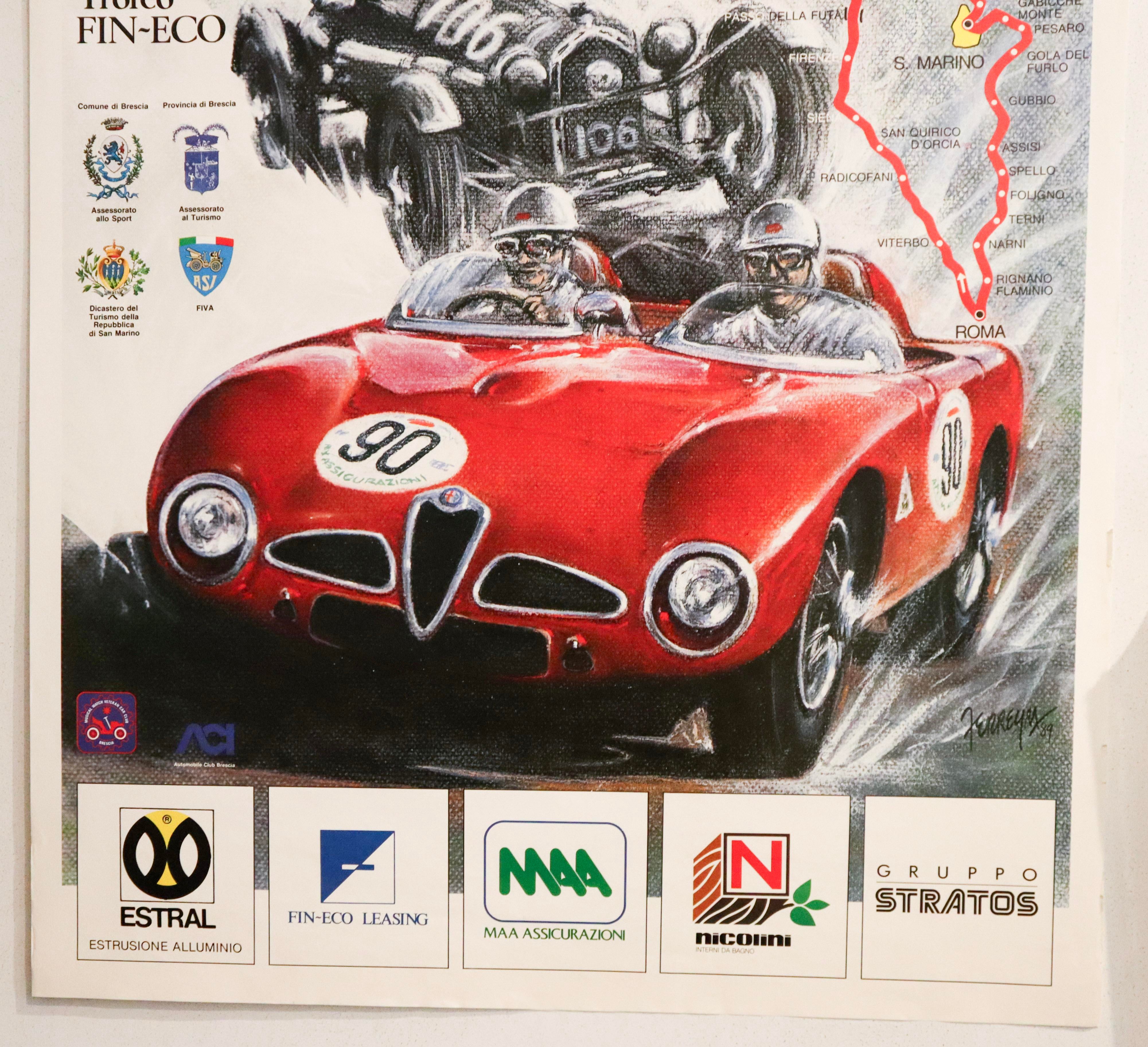 1990 Italian Racing Poster, Comune Di Brescia Assessorato Sport