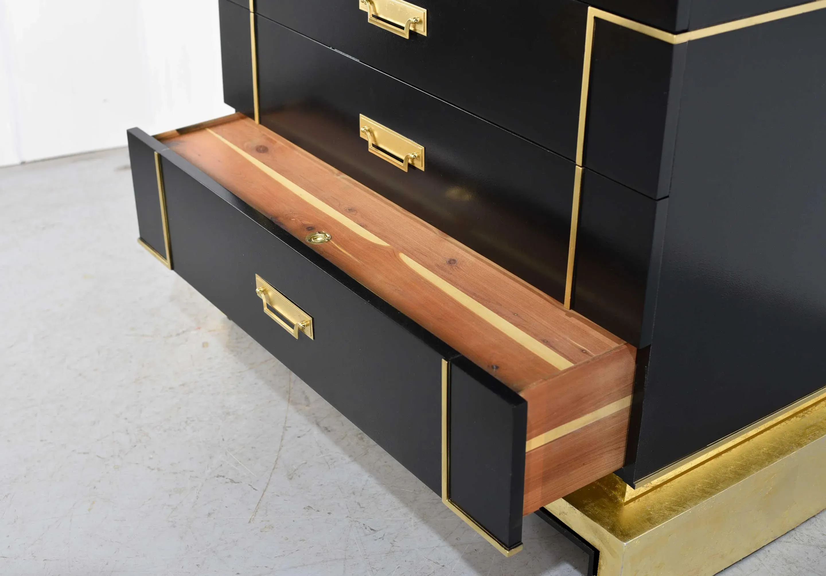sieling modern dresser Mid Century Art Deco Style Gold Leafed Chest in Black by Sieling Modern