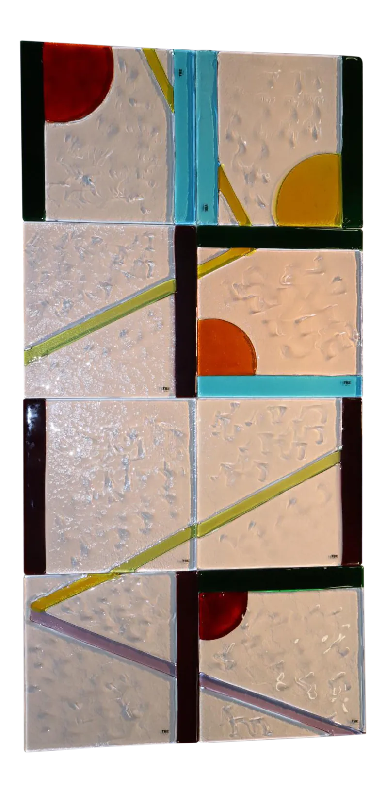 1990s Itre Murano Hand Cast Art Glass Tiles a Set of 8 Panels Chairish