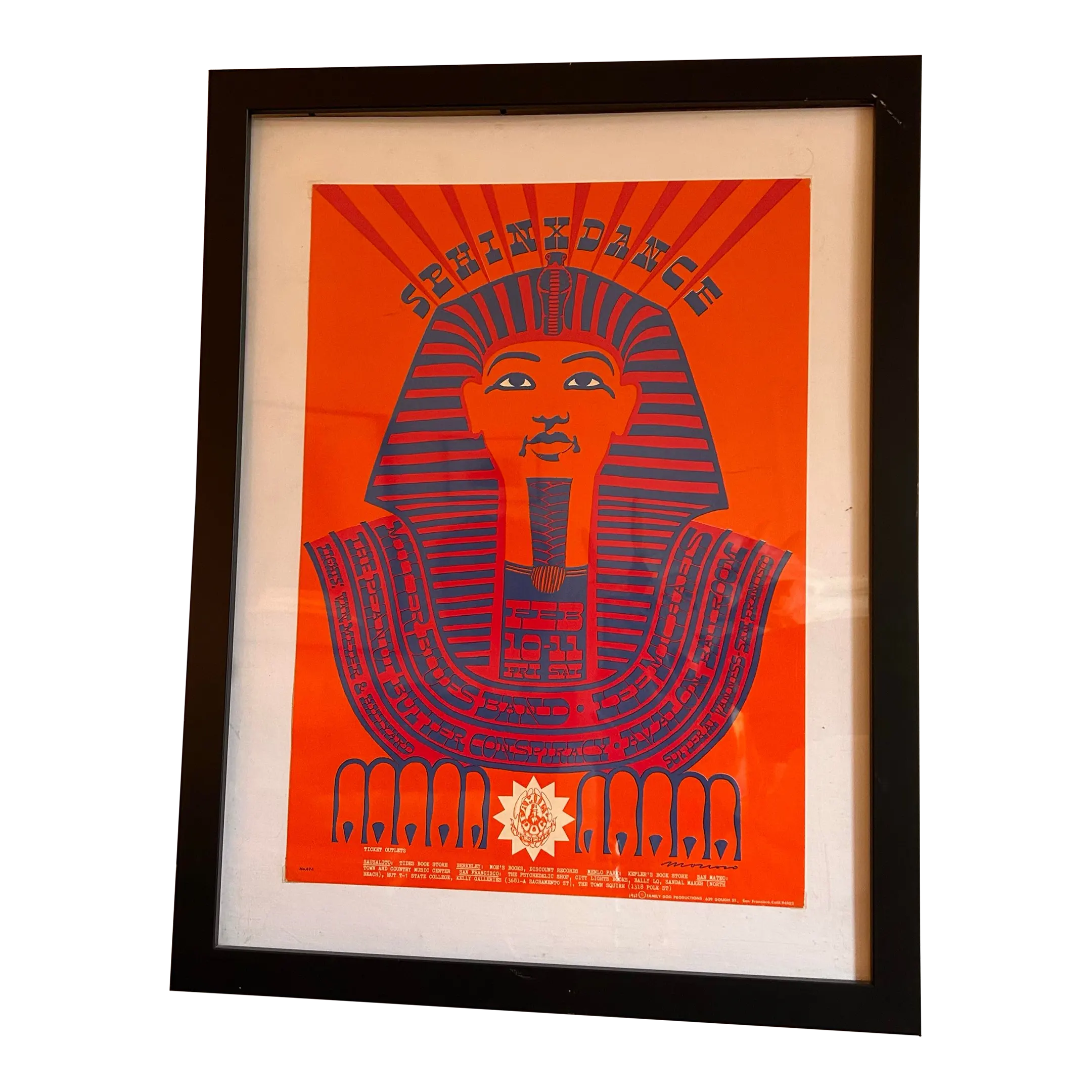 1960s Victor Moscoso Sphinx Dance Poster, Framed | Chairish