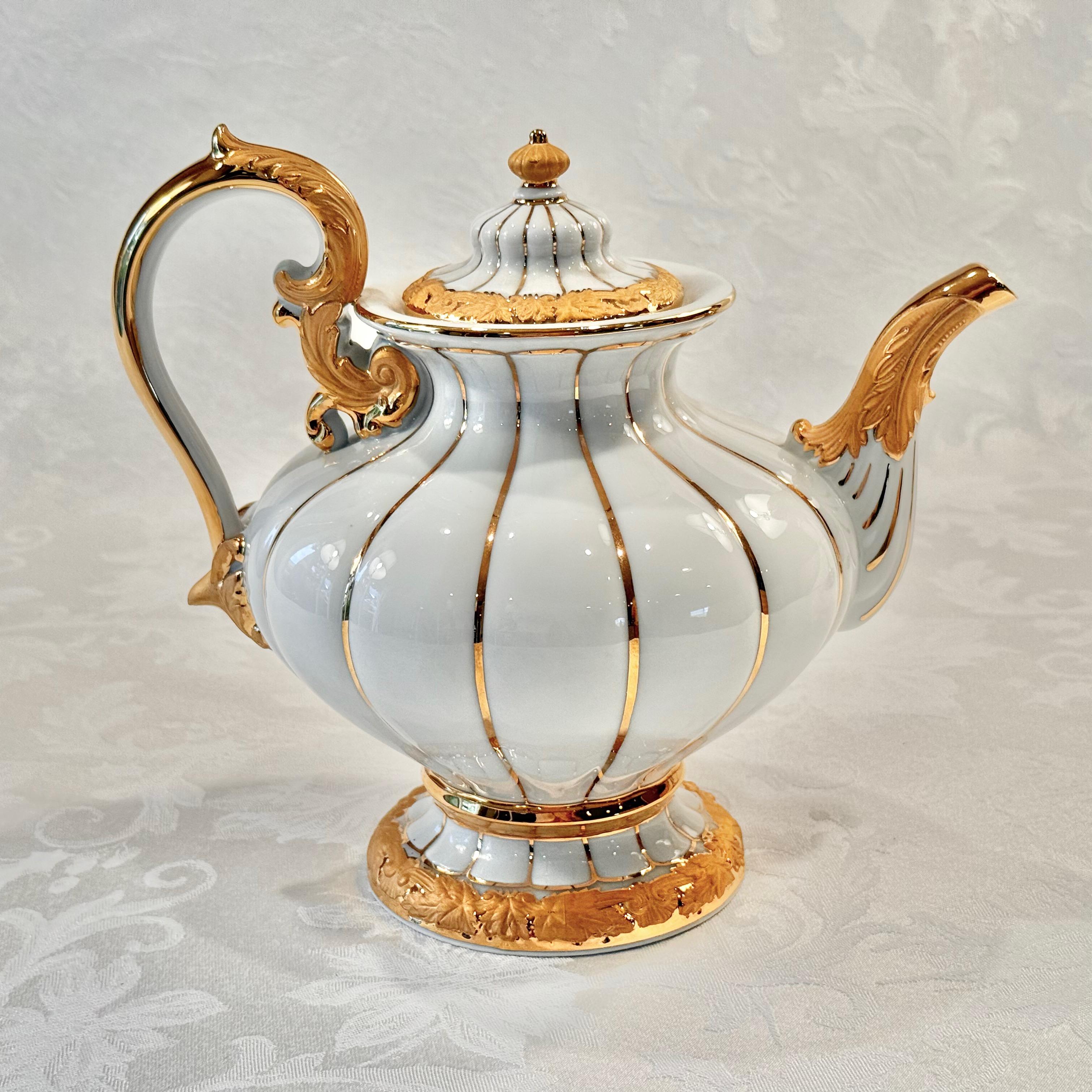 ☆未使用 MEISSEN ポット 1990s-meissen-x-form-gold-tea-
