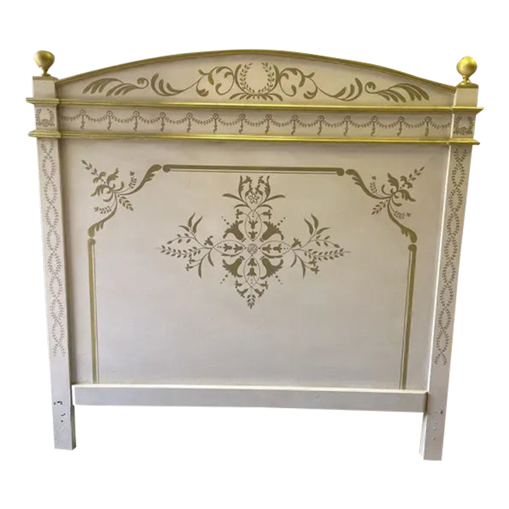 Amy Howard Collection Custom Painted Pink & Gold Full Headboard Chairish