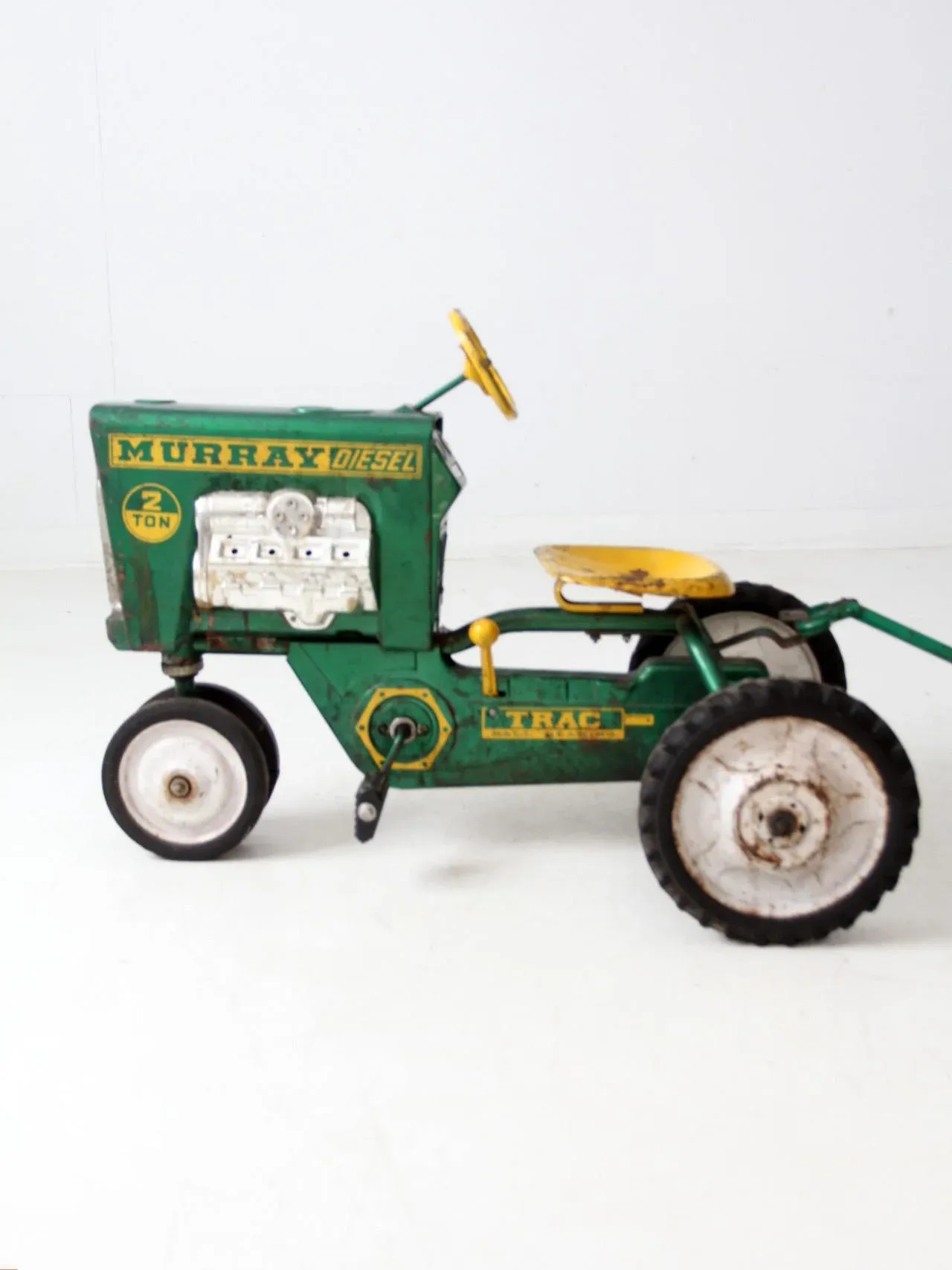 Vintage Murray Push Pedal Tractor With Cart Chairish