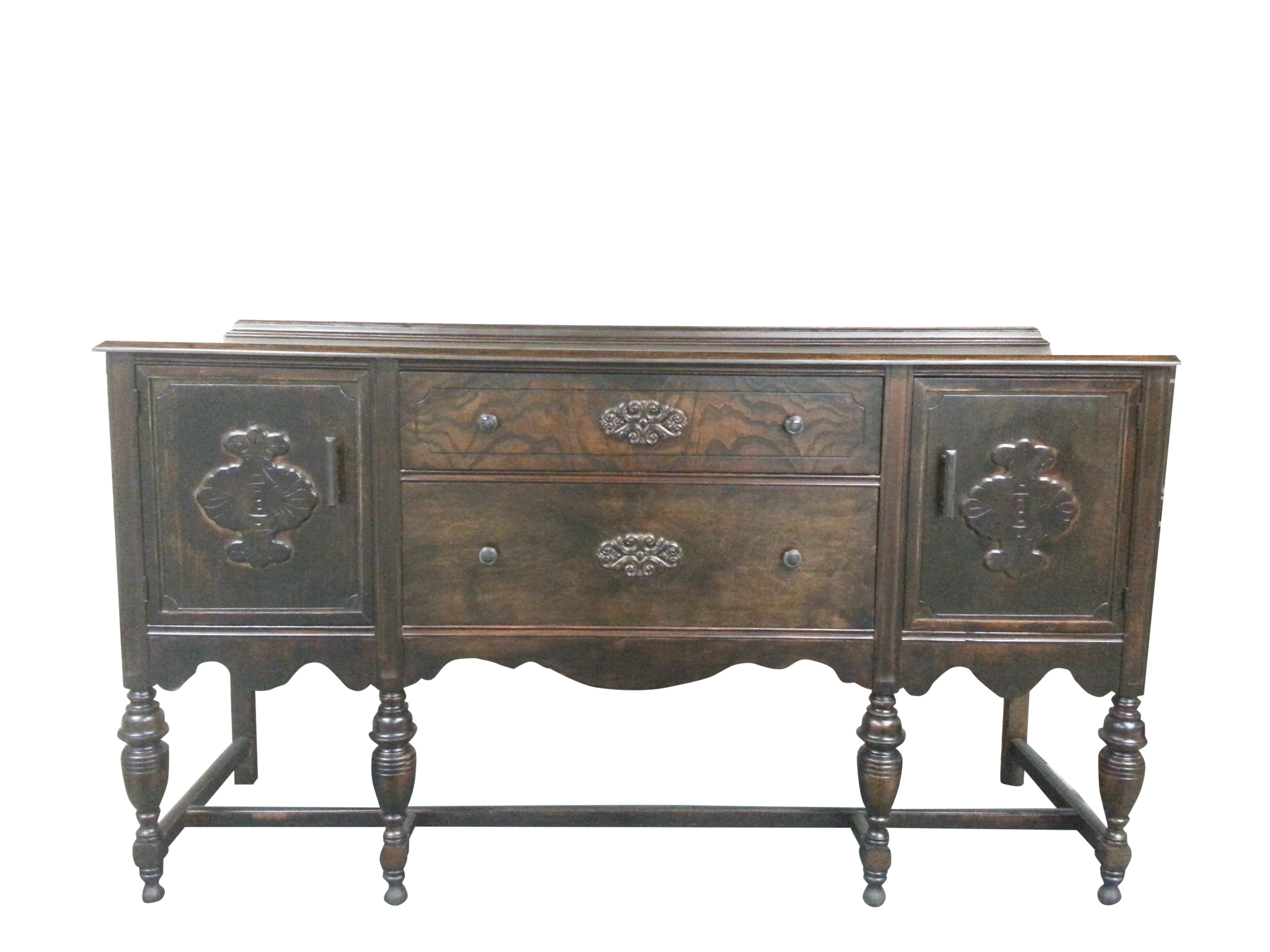 Antique Traditional Dark Walnut Buffet Chairish