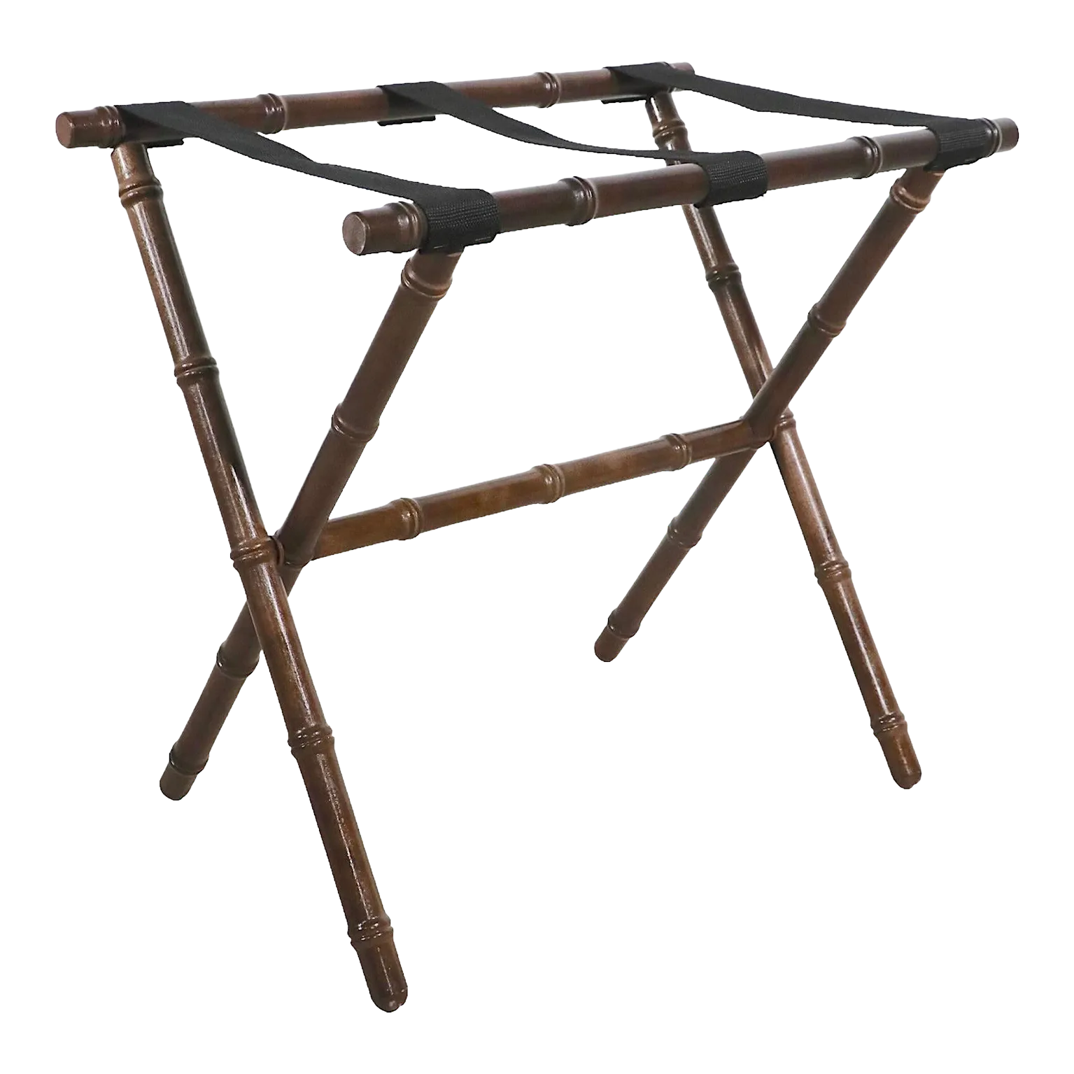 Folding Valet Stand in Bamboo With Strapping Supports Chairish