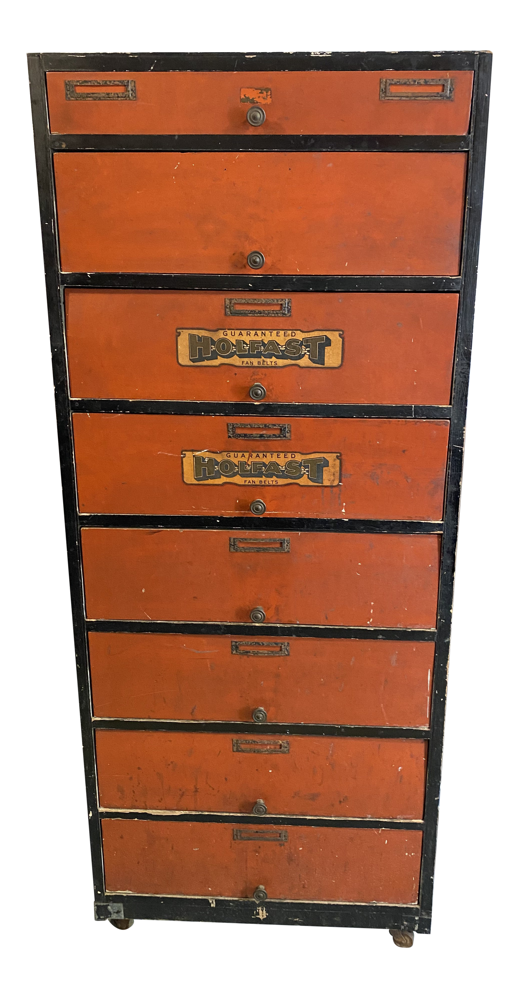 1950s Holfast Fan Belt Storage Cabinet | Chairish