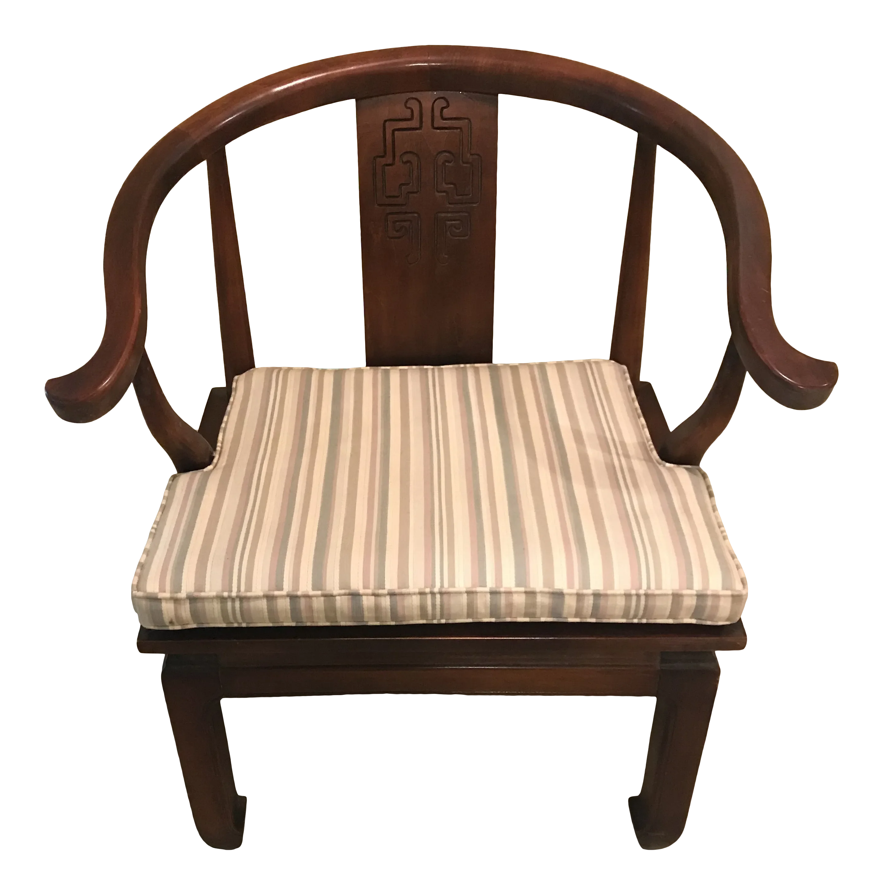 Vintage Mid Century Wood James Mont Style Ming Chair | Chairish