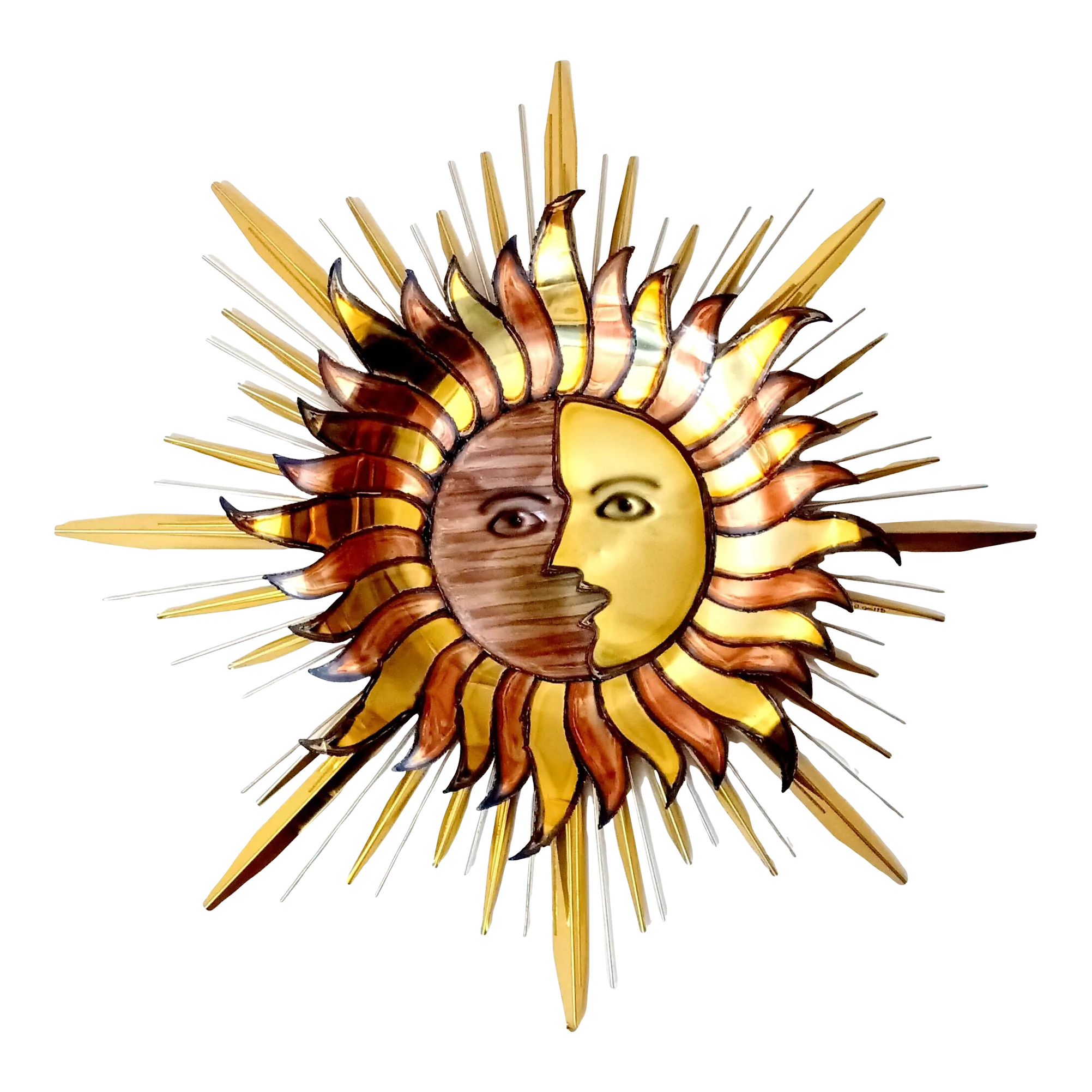 1980s Curtis Jere Sunburst Celestial Metal Sculpture