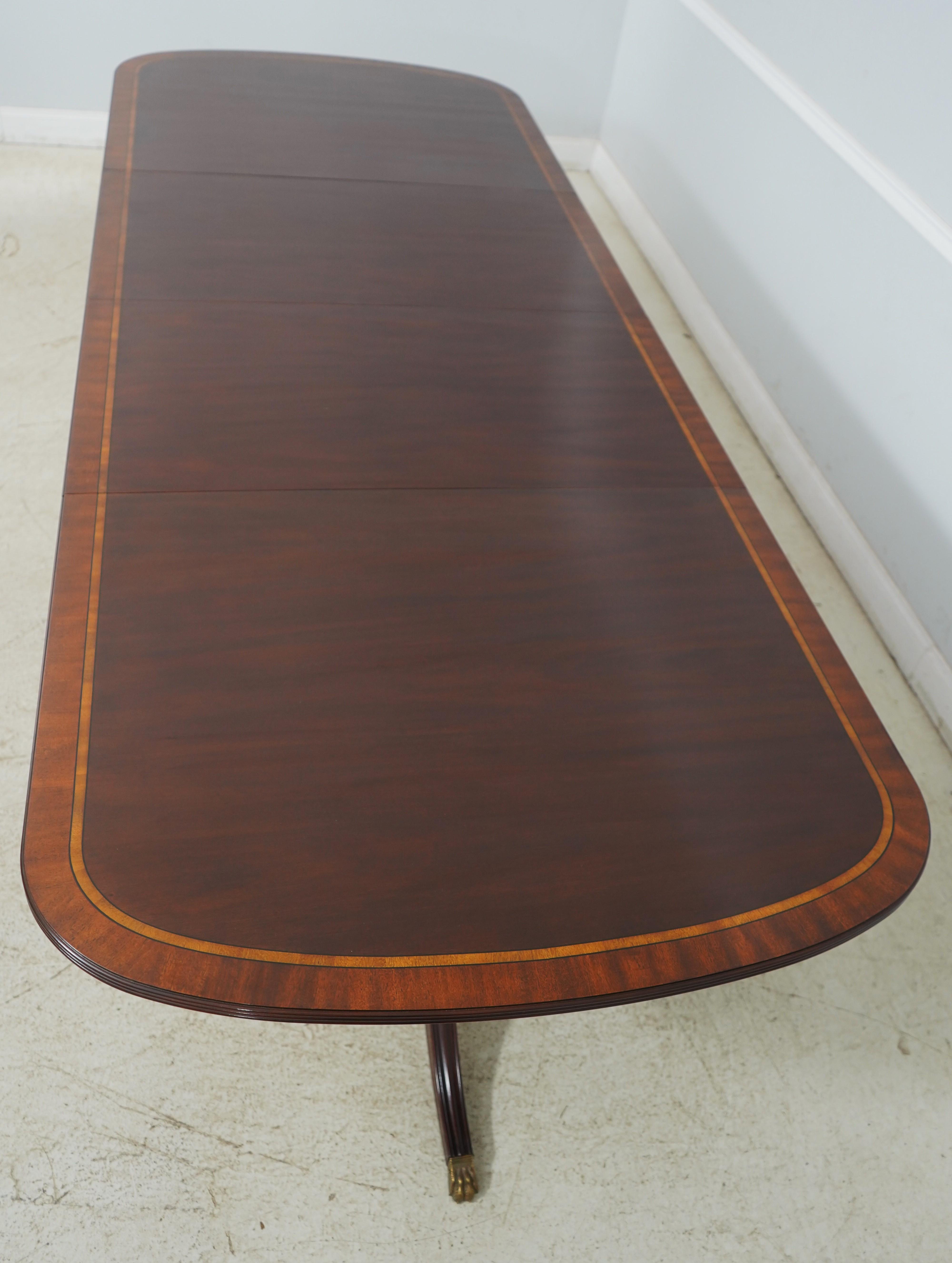 Henkel Harris Model 2207 Banded Mahogany Dining Table | Chairish