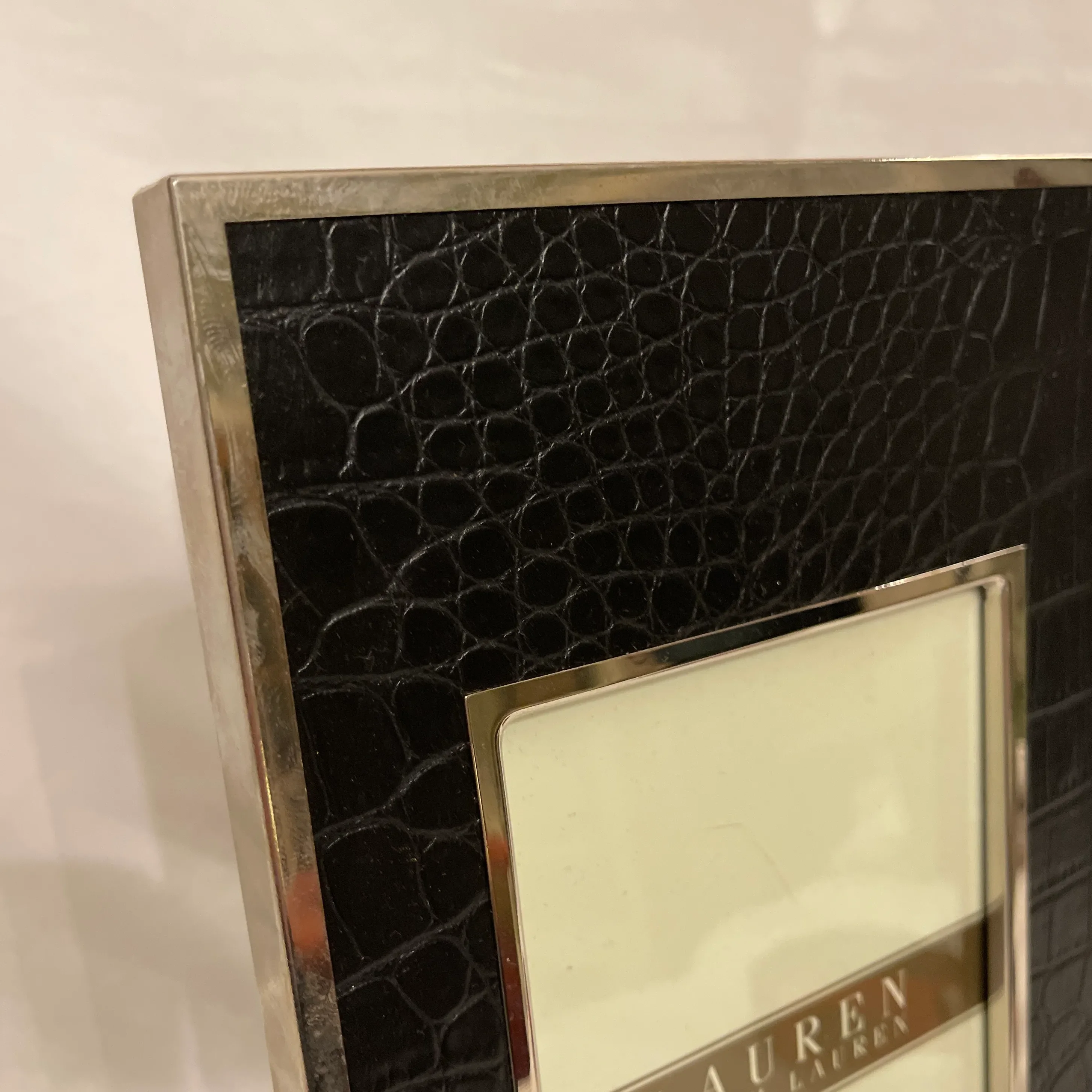 Ralph Lauren Picture Frame 写真額縁 フォトフレーム Crocodile & Chrome Ralph Lauren Picture Frame | Chairish
