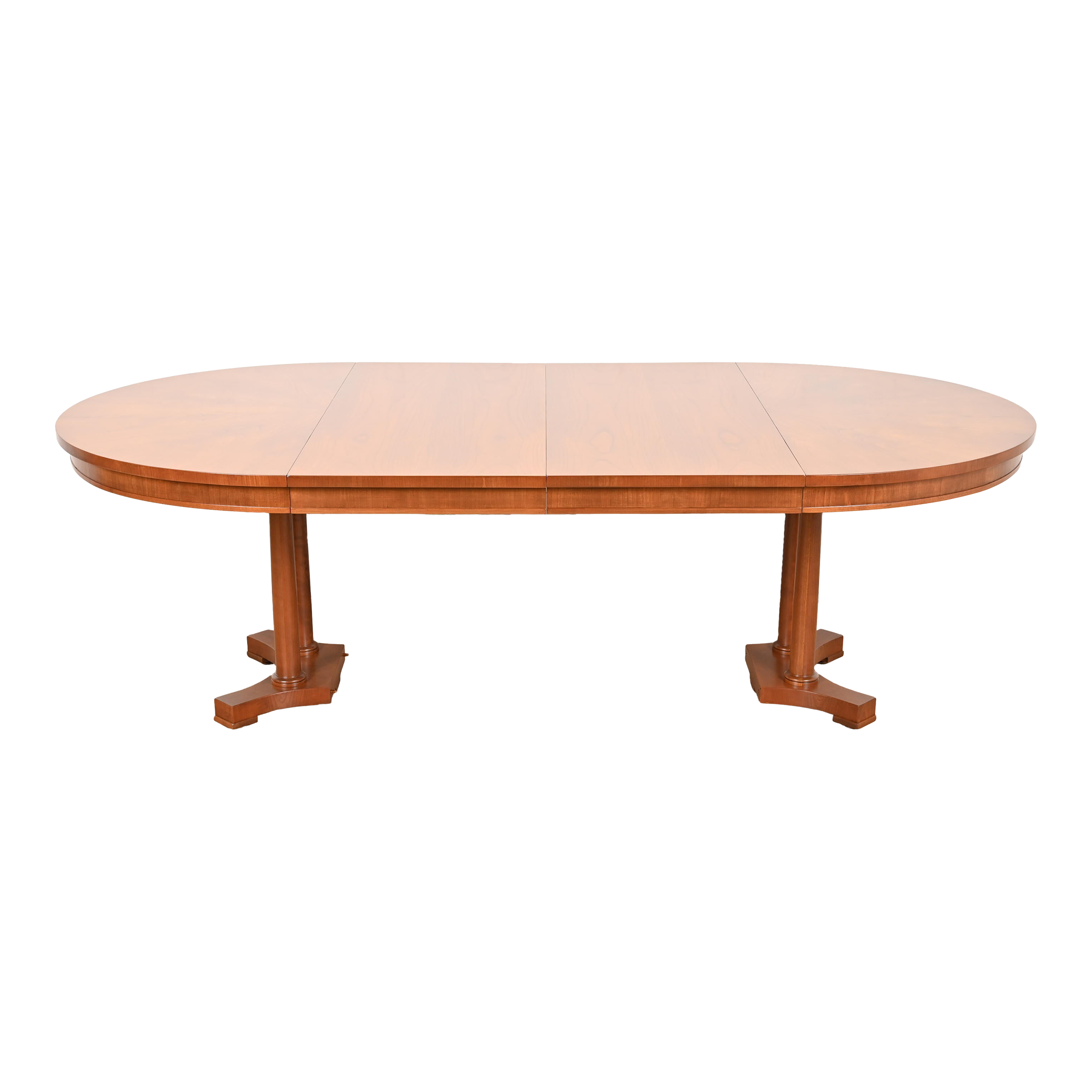 Baker Furniture Neoclassical Cherry Wood Extension Dining Table, Newly