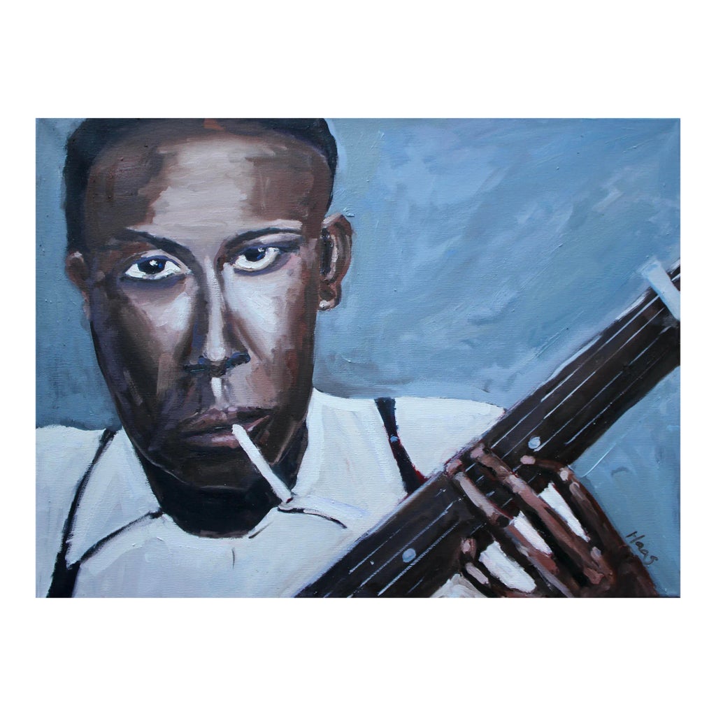Contemporary Portrait African American Blues Musician 27 Club | Chairish