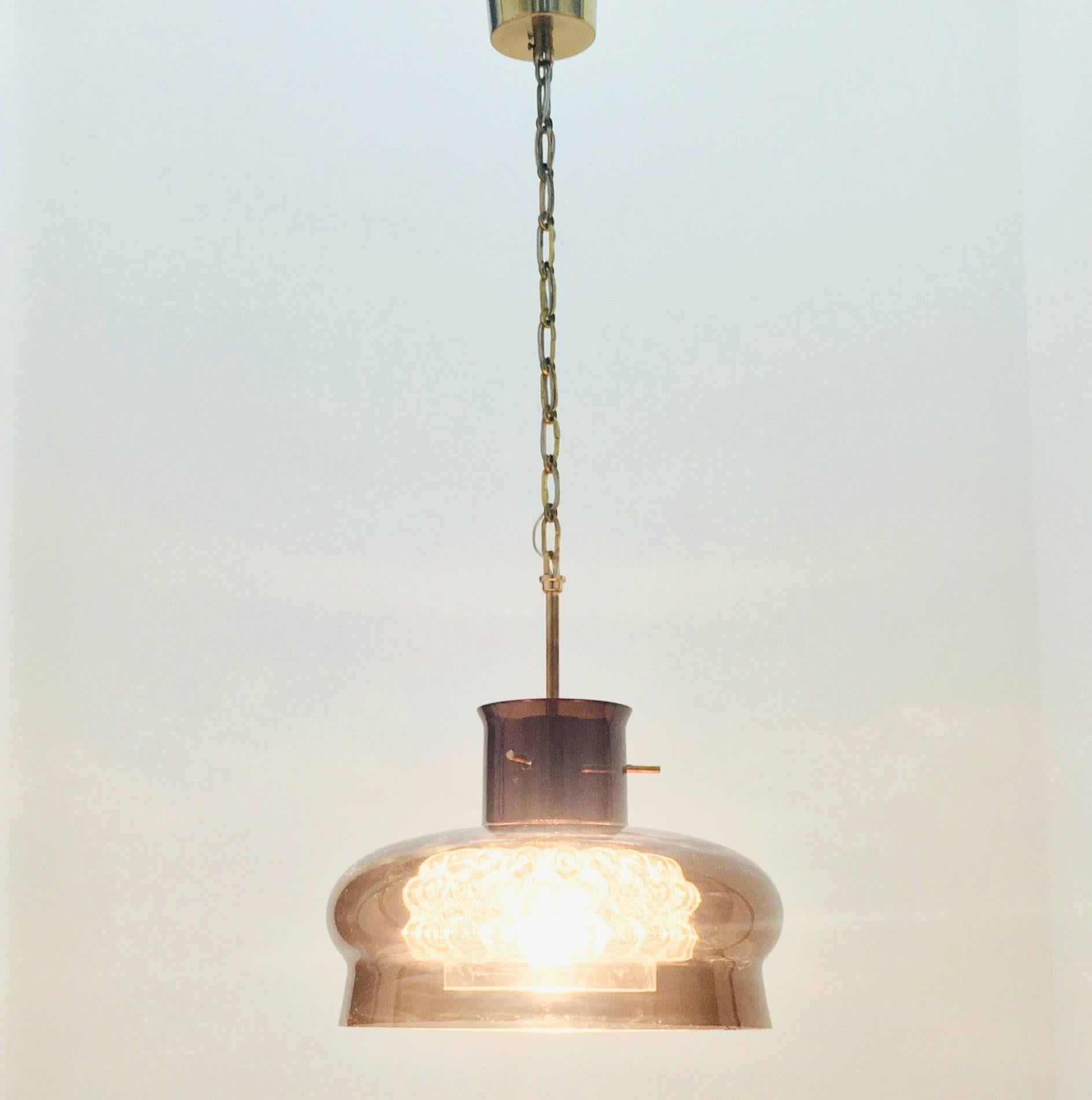 Large Mid-Century Modern Scandinavian Glass Pendant attributed to Carl Fagerlund for Orrefors, 1960s
