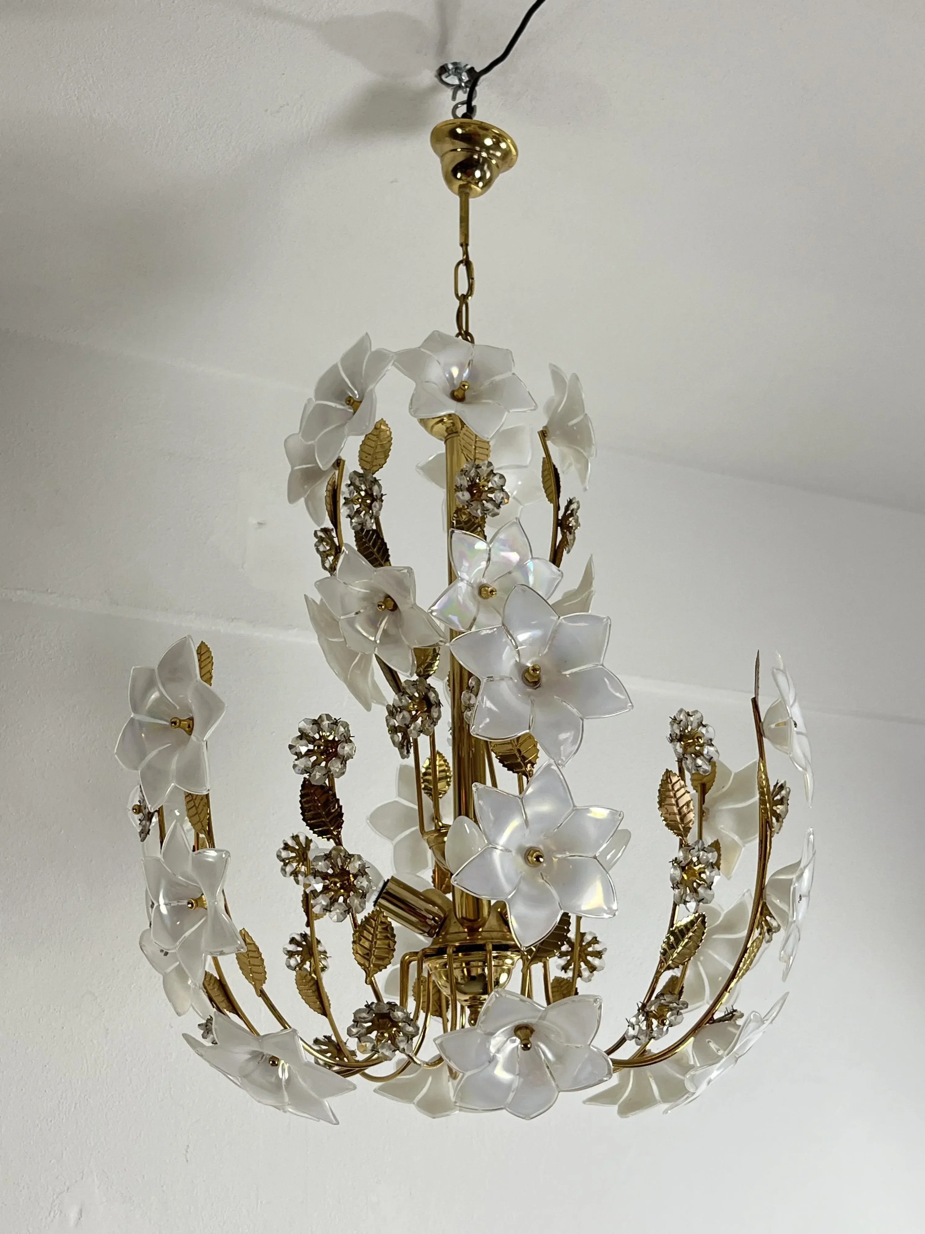 Mid-Century 5-Light Murano Glass Flower Chandelier, 1960s