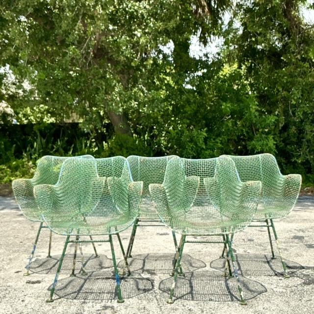 Mid Century Old Metal Lawn Chairs Pair Of Mid Century Vintage