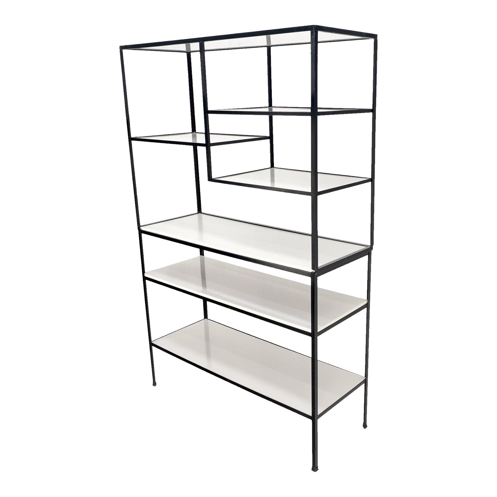 Frederick Weinberg Iron White Enamel Shelves Etagere Wall Unit Chairish