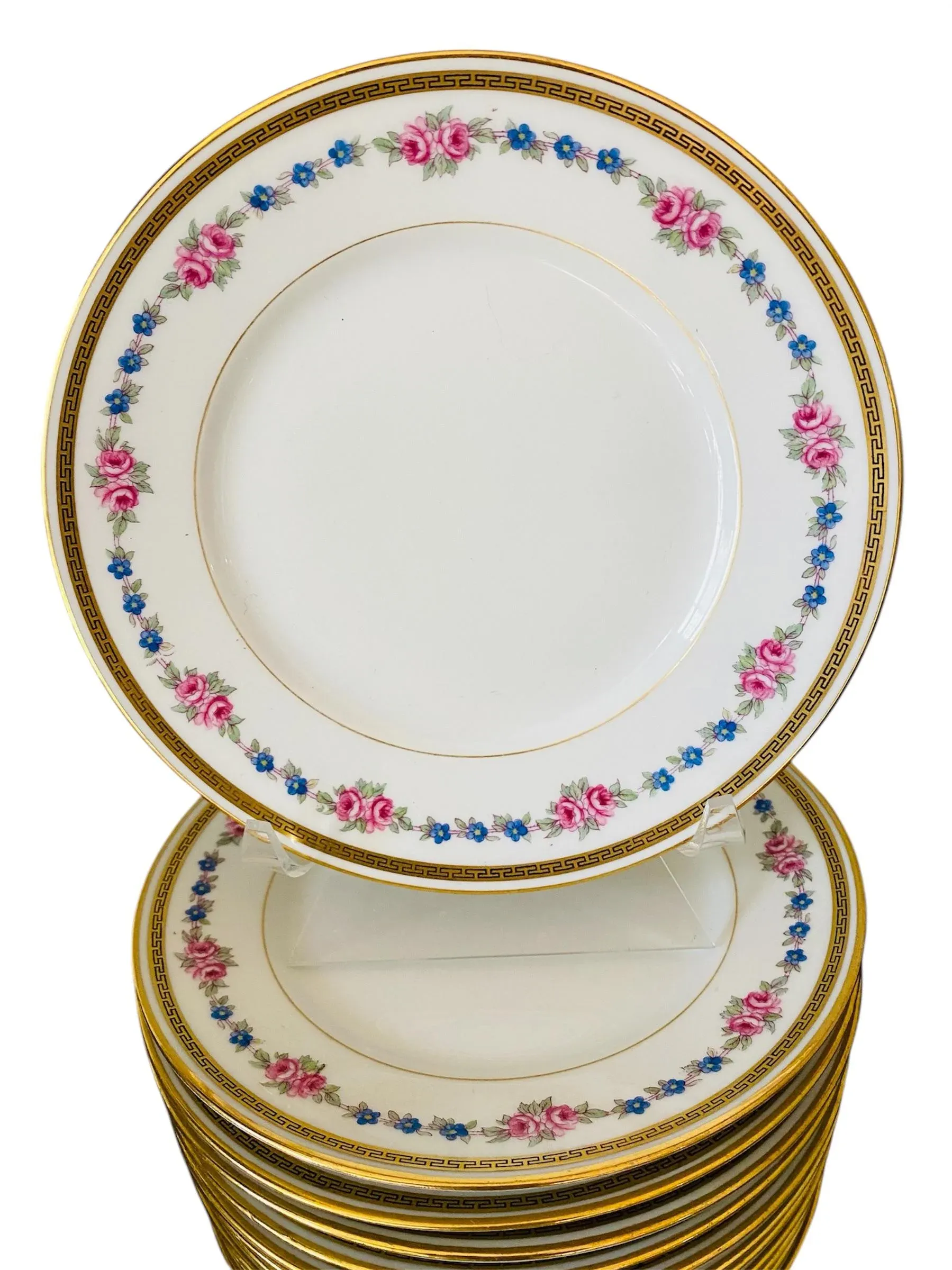 L Bernardaud & Co Desert Plates, Set/12, Limoges, France | Chairish