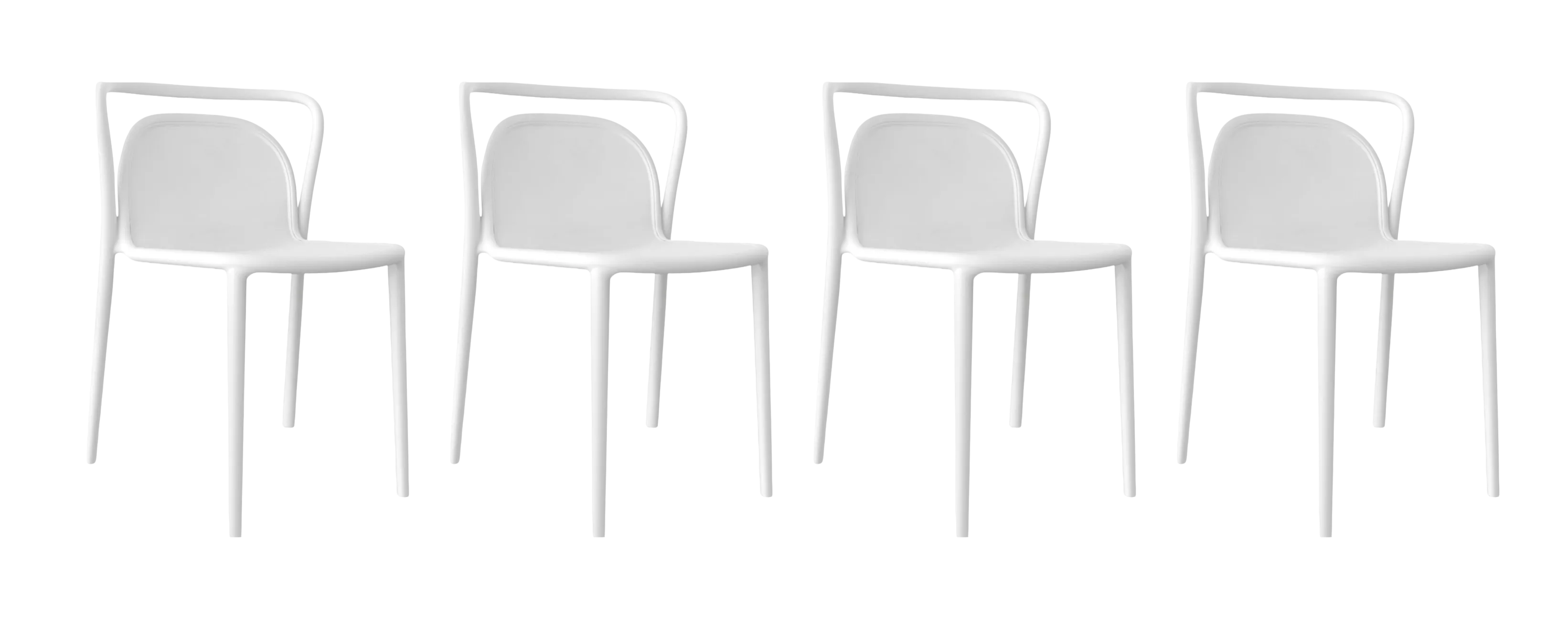 White Chairs by Mowee, Set of 4