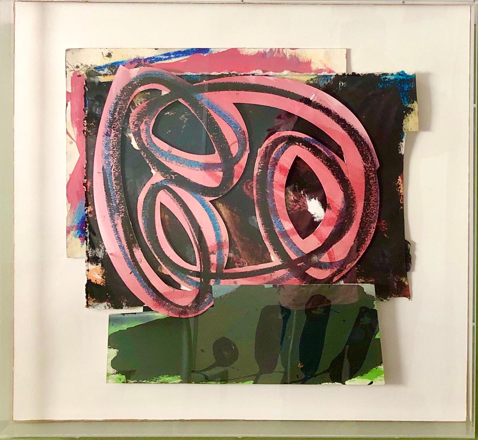 Hugh O\'Donnell, 1980s Abstract Expressionist Pop Art Painting Collage, Assemblage Hugh O\'Donnell, 1988