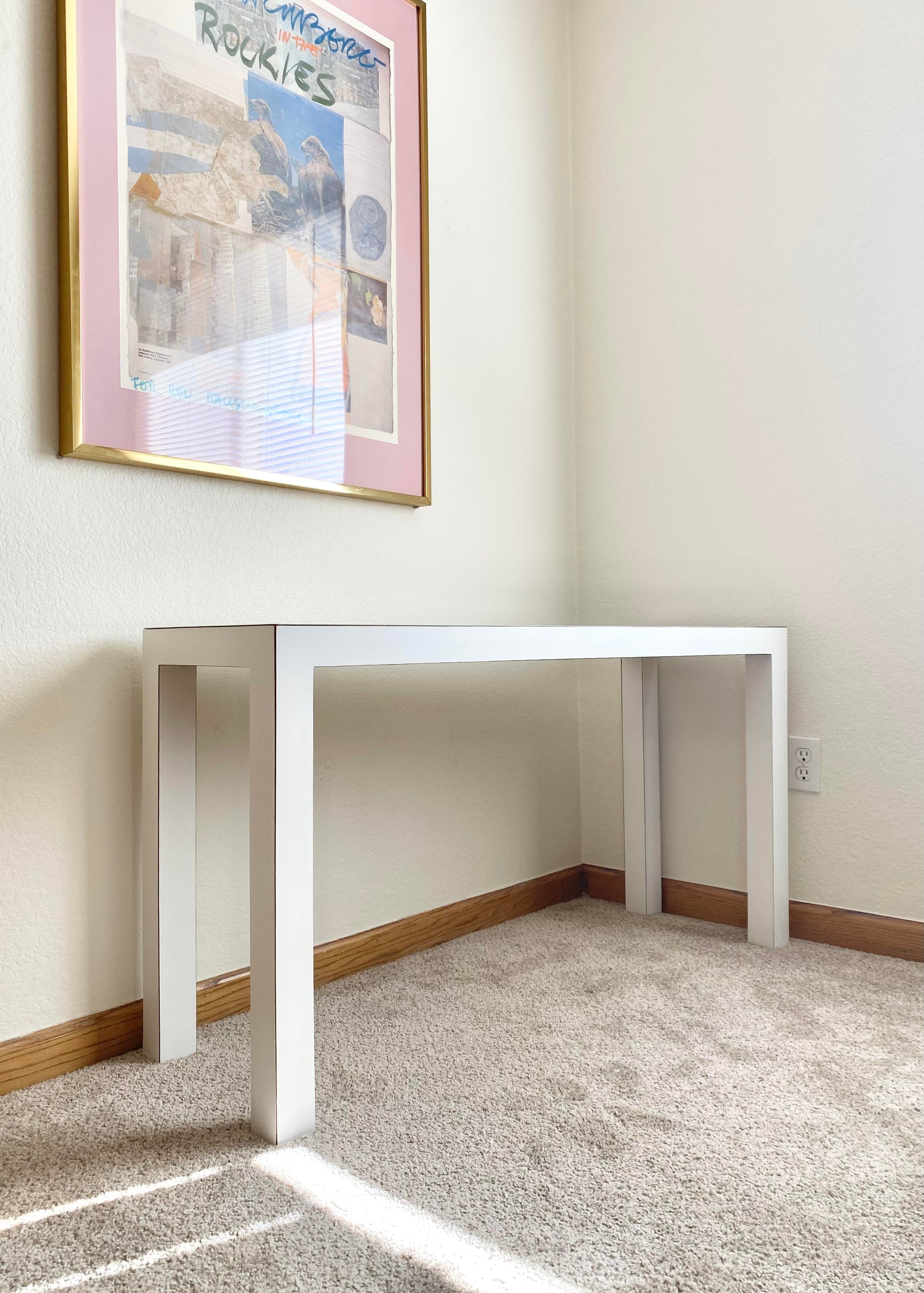White parsons on sale console table