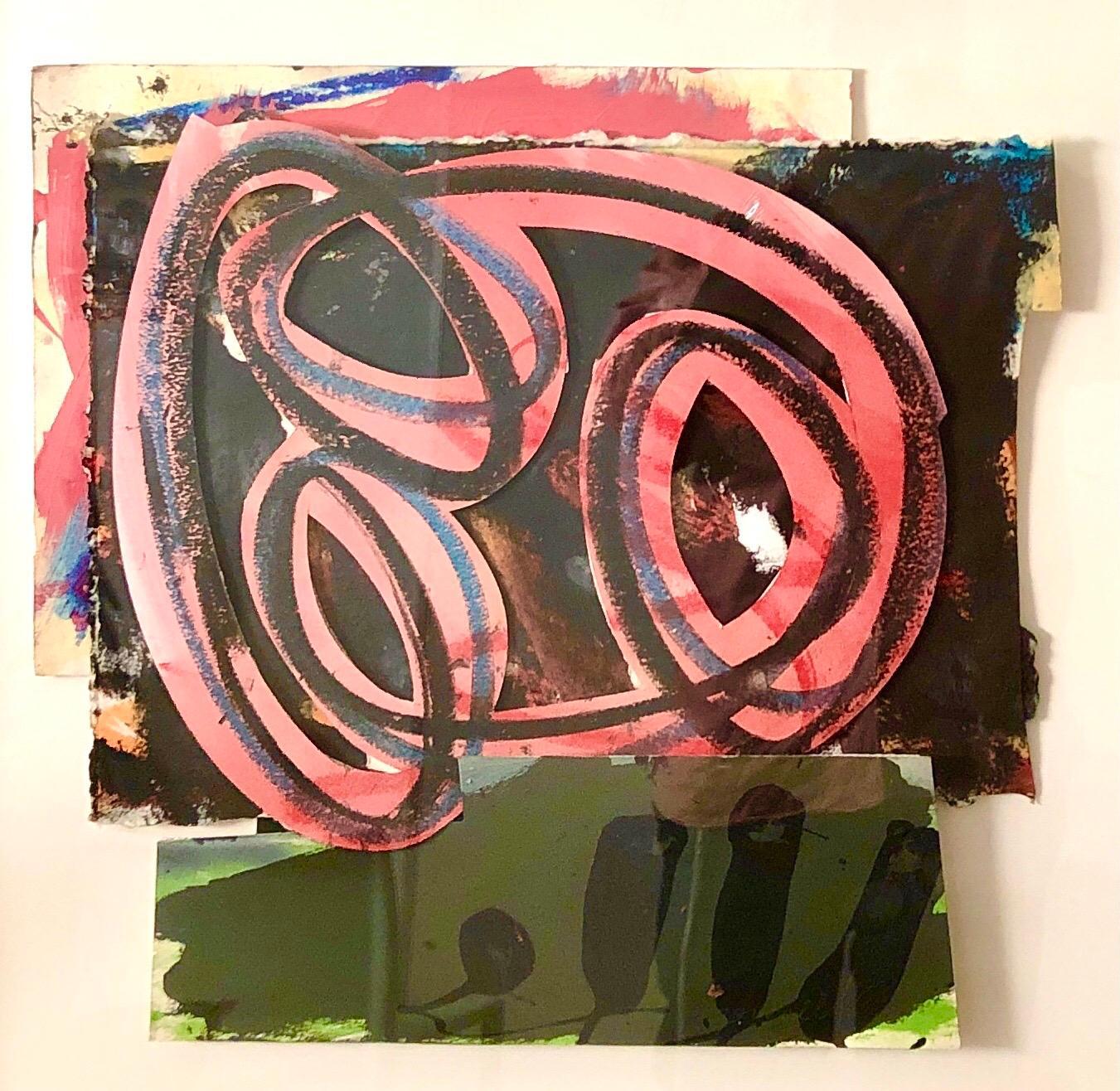Hugh O\'Donnell, 1980s Abstract Expressionist Pop Art Painting Collage, Assemblage Hugh O\'Donnell, 1988