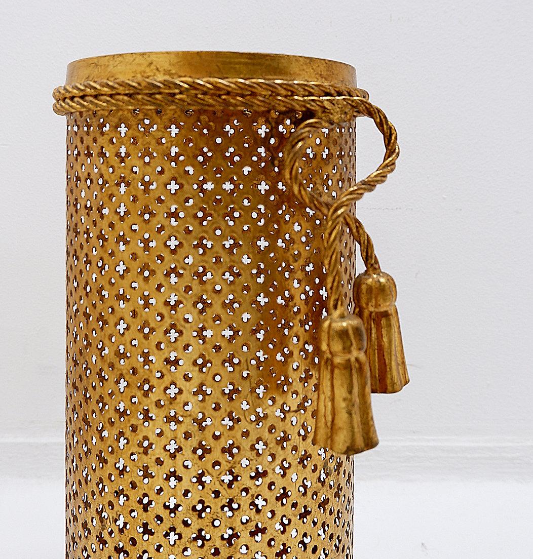 Hollywood Regency Gilt Umbrella Stand attributed to Li Puma Firenze, Italy, 1950s