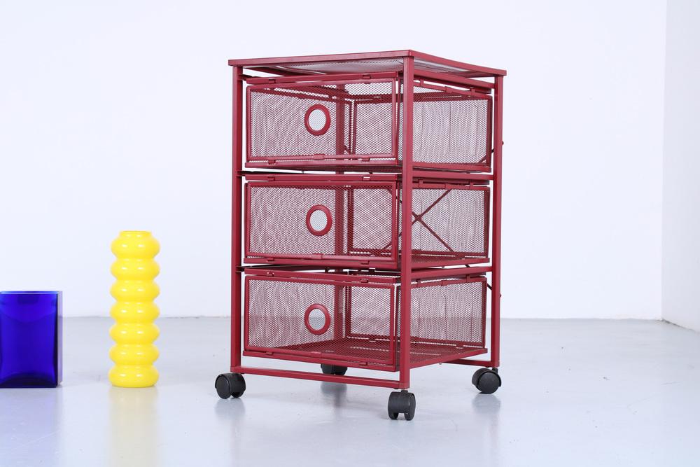 Postmodern Red Metal Storage Unit from Ikea, 1980s | Chairish
