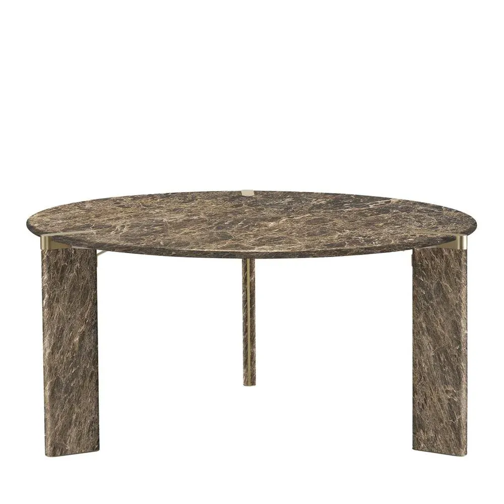 Eighty Round Brown Dining Table by Lorenza Bozzoli