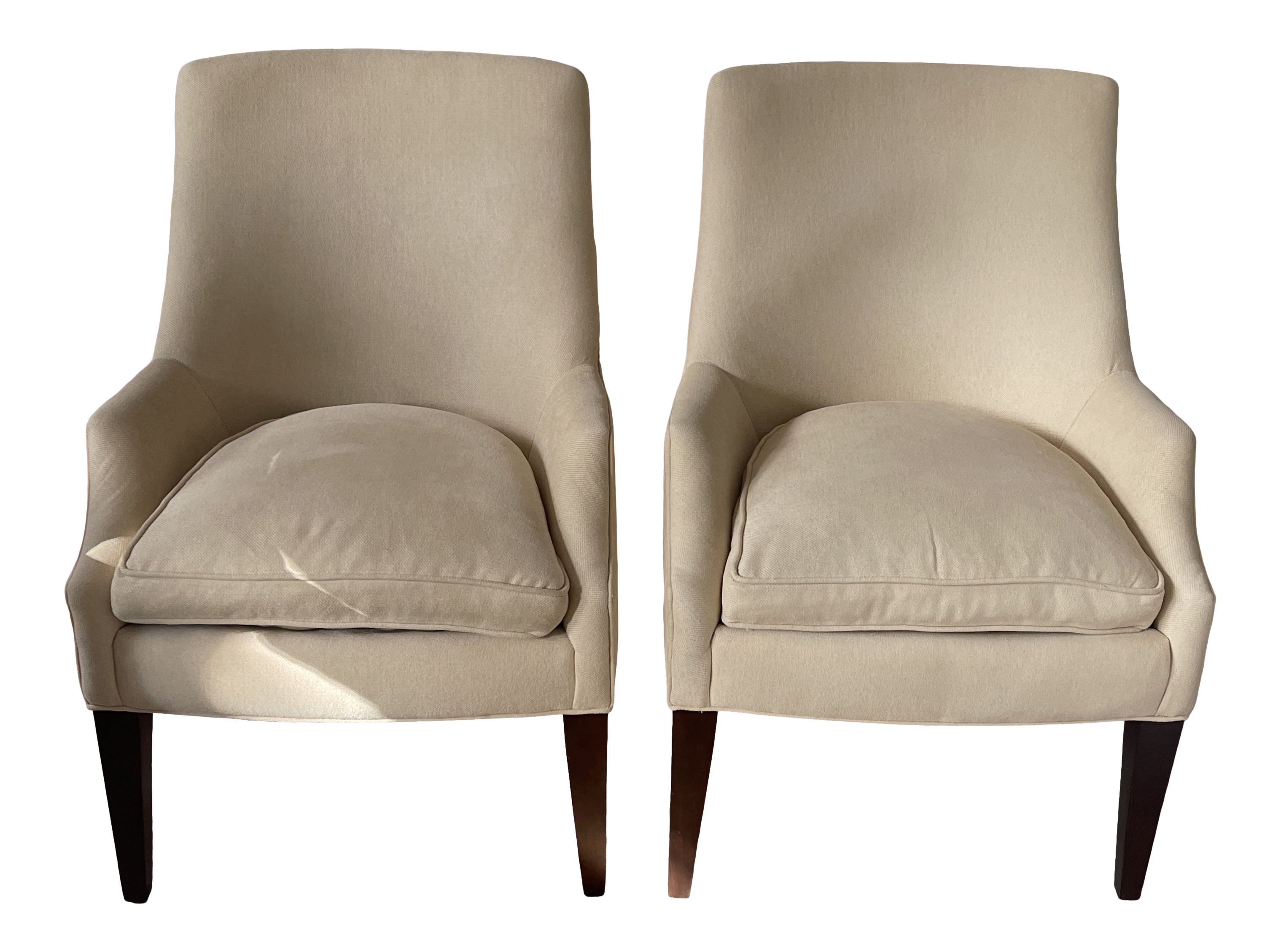 Contemporary Lee Industries Cream Arm Chairs A Pair Chairish
