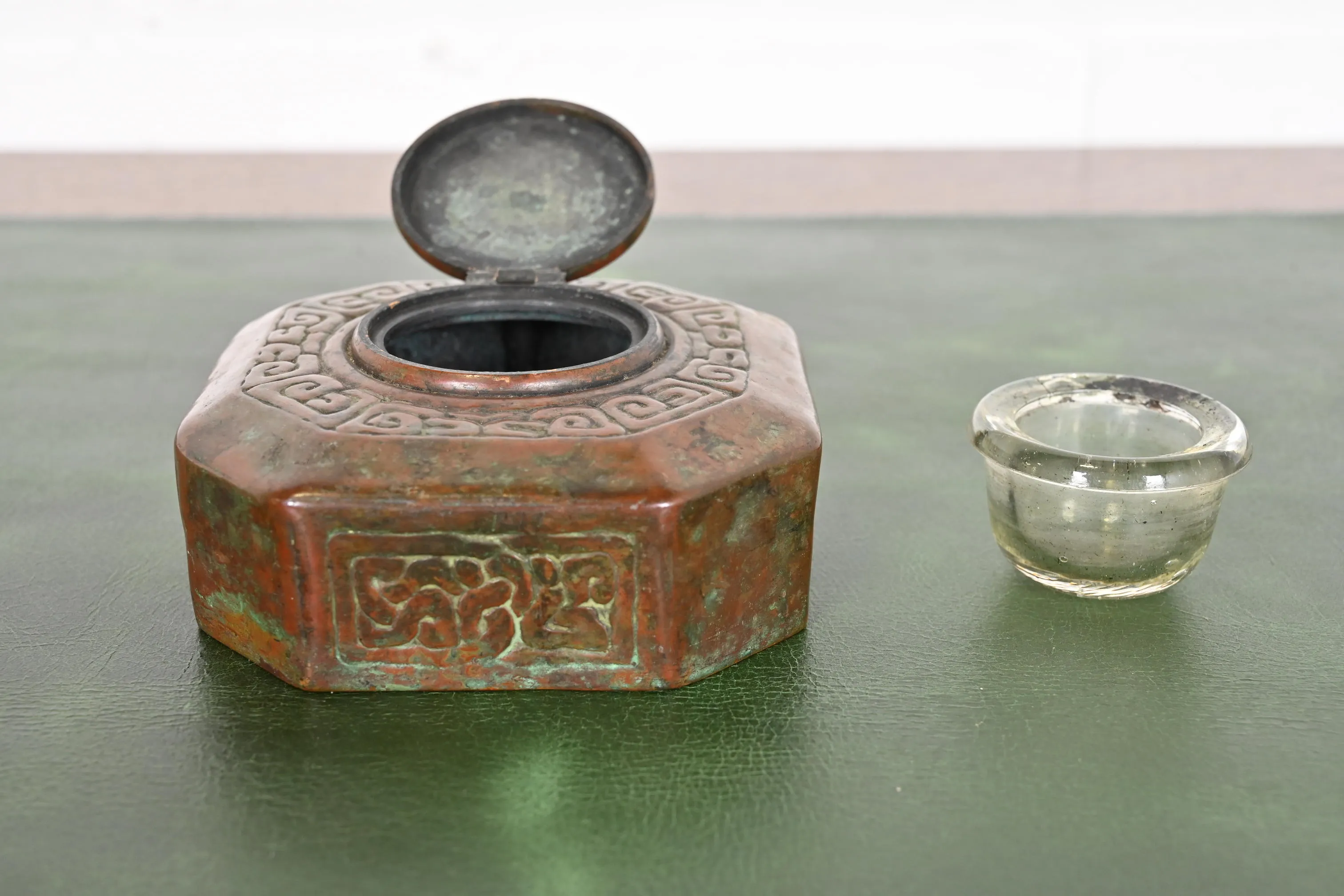 Tiffany Studios New York Zodiac Bronze Inkwell