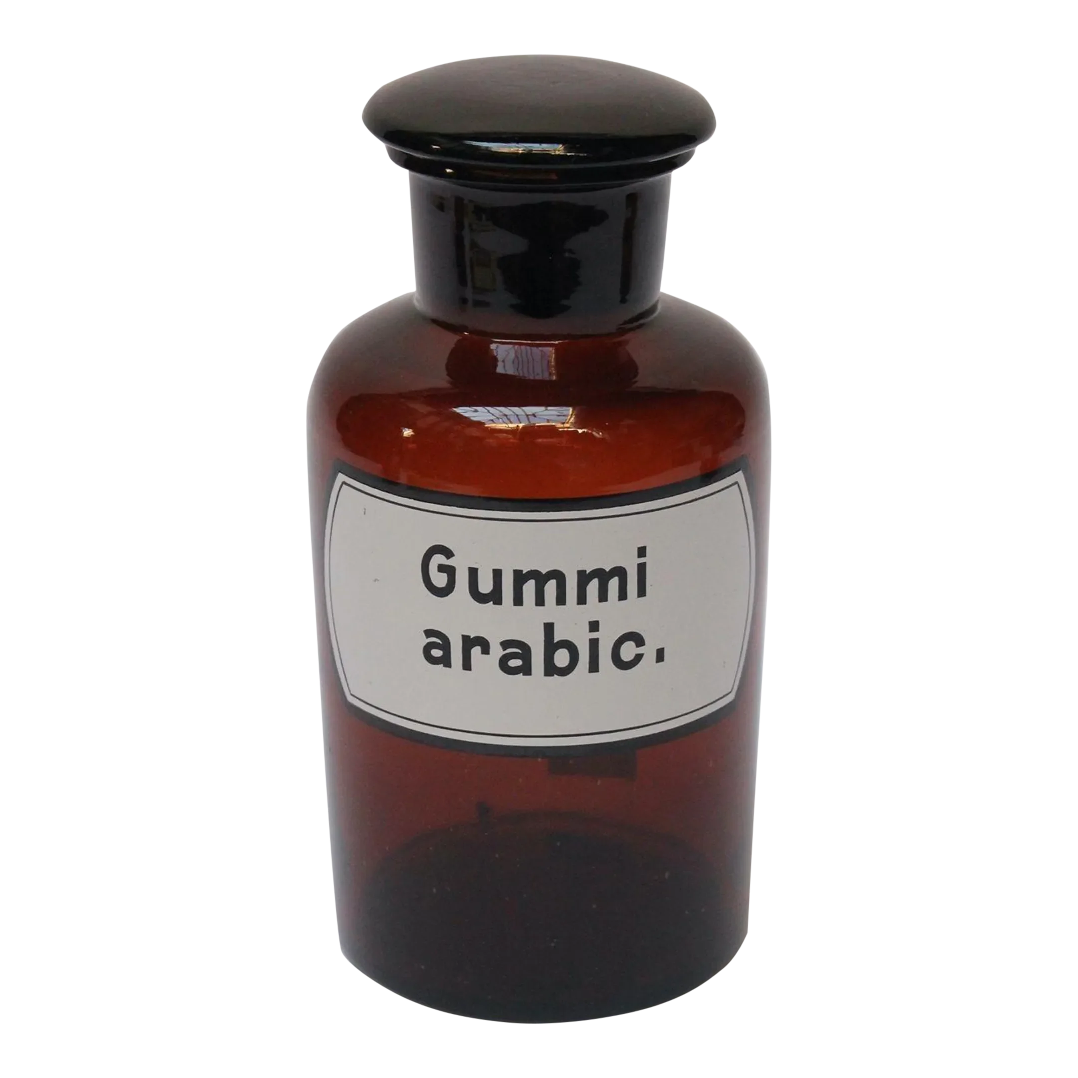Vintage German Amber Glass "Gummi Arabicum" Apothecary Bottle Chairish