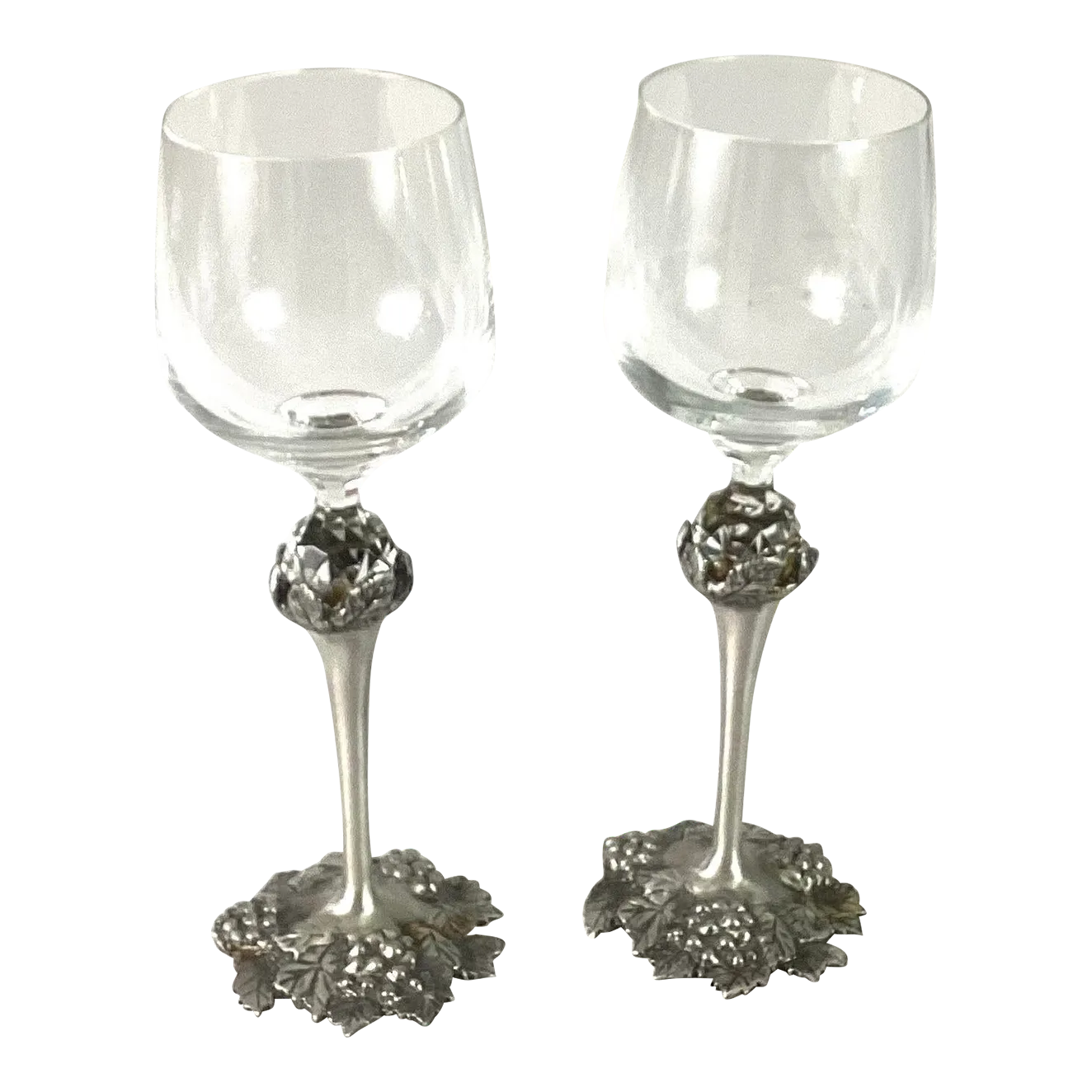 Pewter Stem Wine Glasses