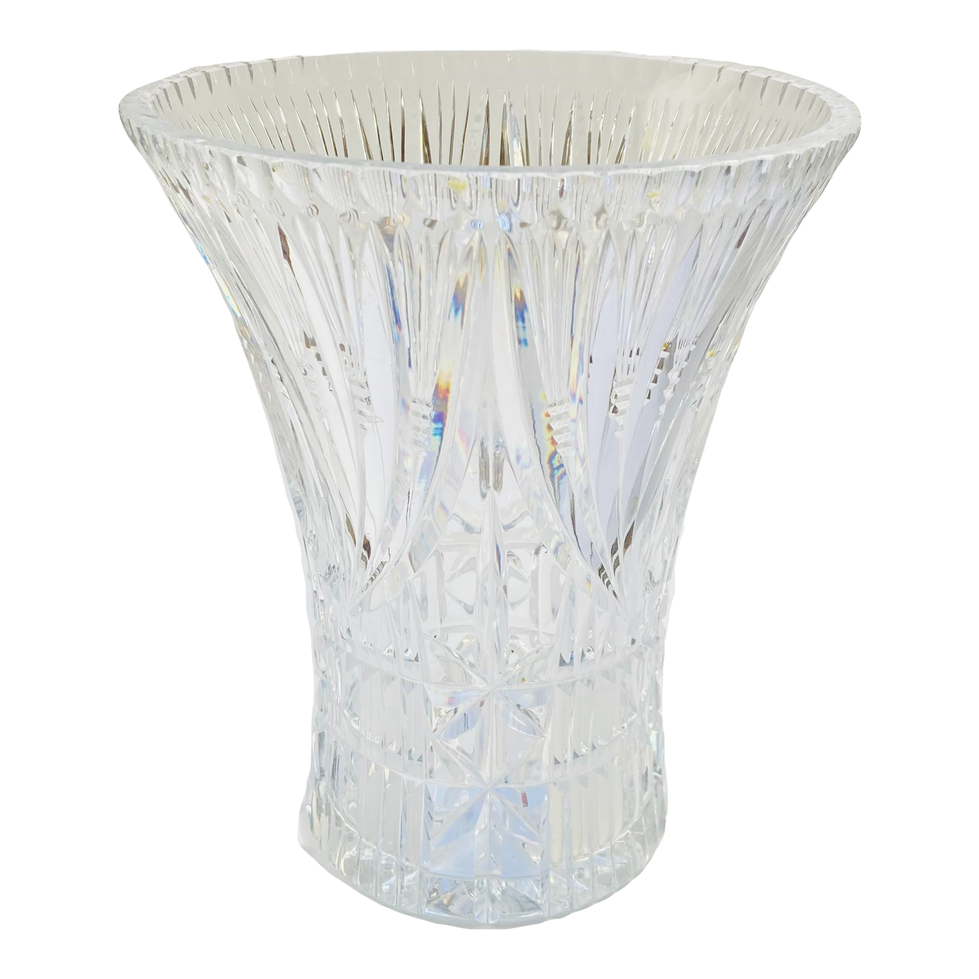 Vintage Bohemian Lead Crystal Glass Vase in Art Deco Style Chairish