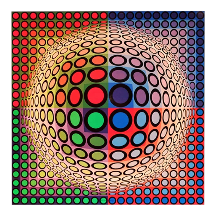 1972 Victor Vasarely Progression 18, Optic Art Chairish