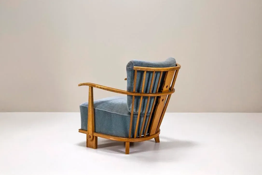 Model 1590 Lounge Chair by Fritz Hansen, Denmark, 1940s | Chairish