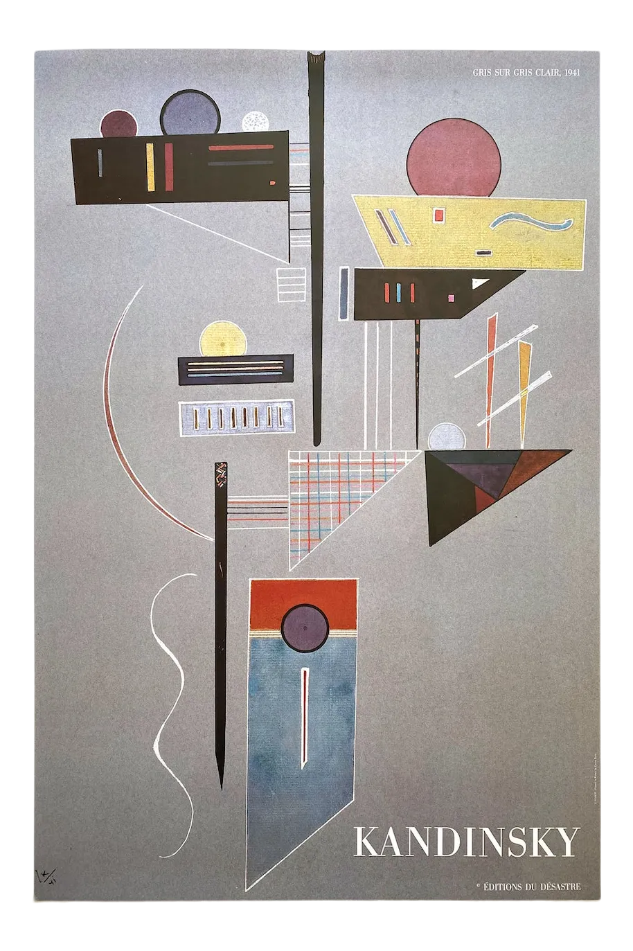 Wassily Kandinsky Vintage 1980 Lithograph Print Modernist